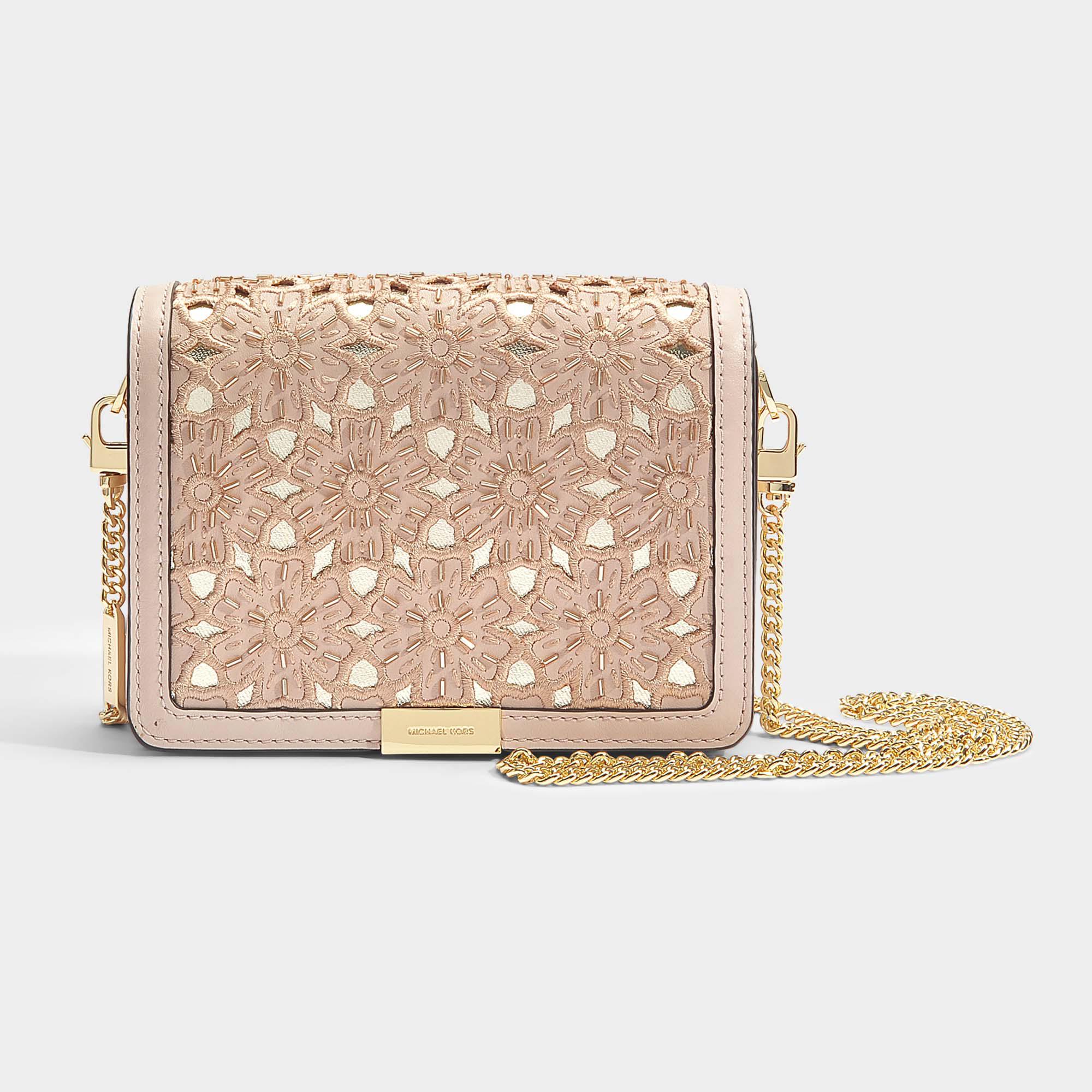 michael michael kors floral stitched crossbody clutch