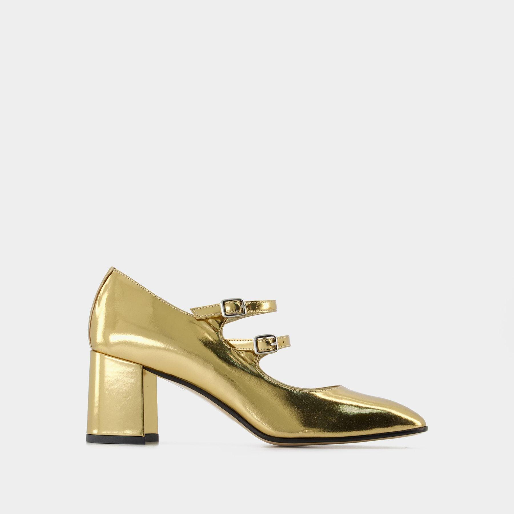 CAREL Alice Pumps - - Specchio Gold - Leather in Yellow | Lyst