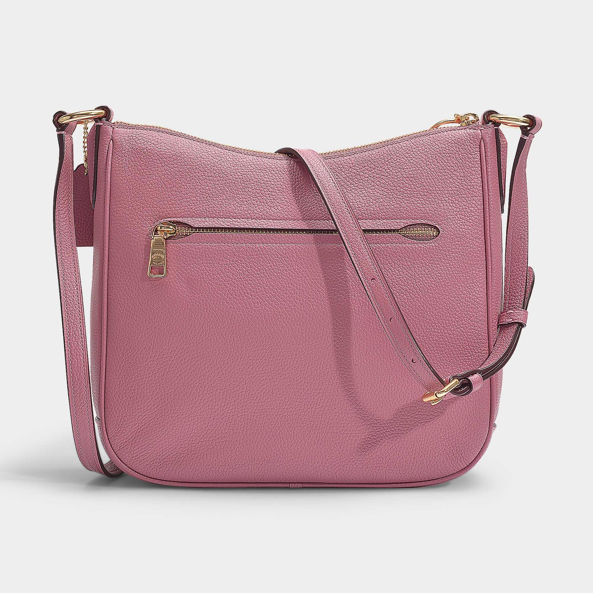 COACH Synthetic Polished Pebble Leather Chaise Crossbody Bag In Pink Calfskin - Lyst