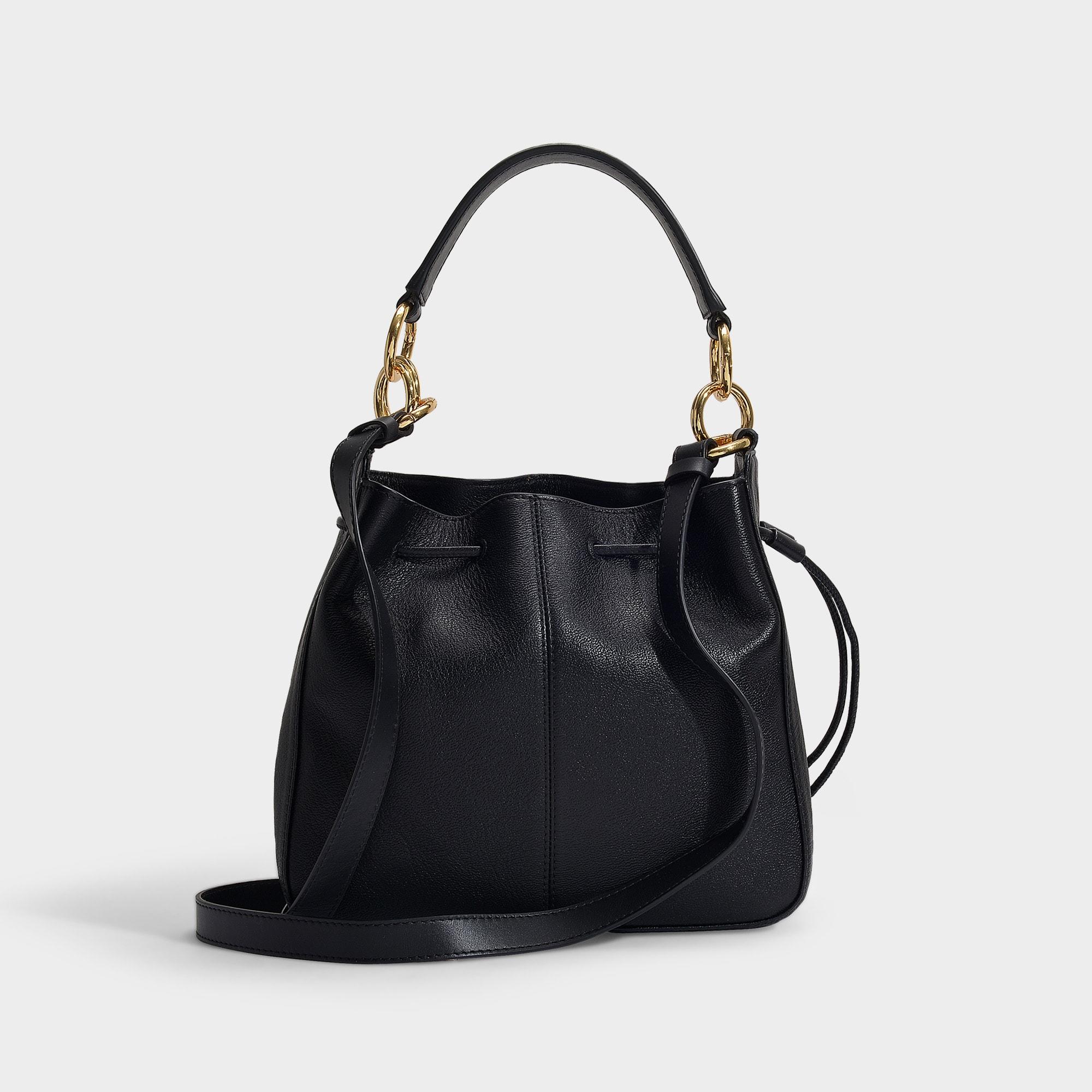 See By Chloé Leather Tony Medium Bucket Bag In Black Grained Calfskin ...
