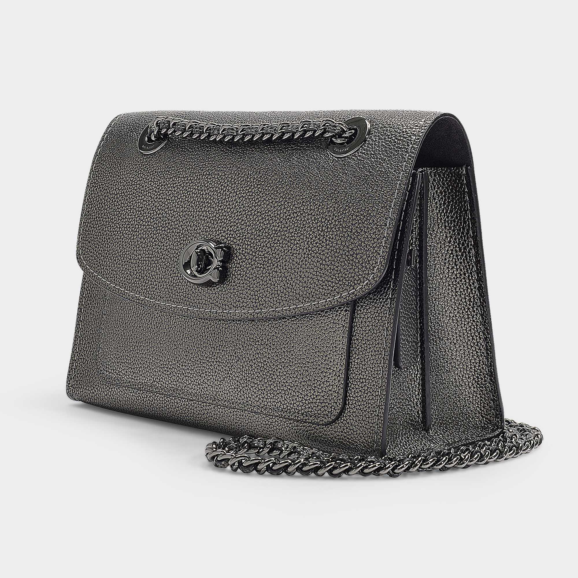 COACH Leather Metallic Parker Shoulder Bag Lyst