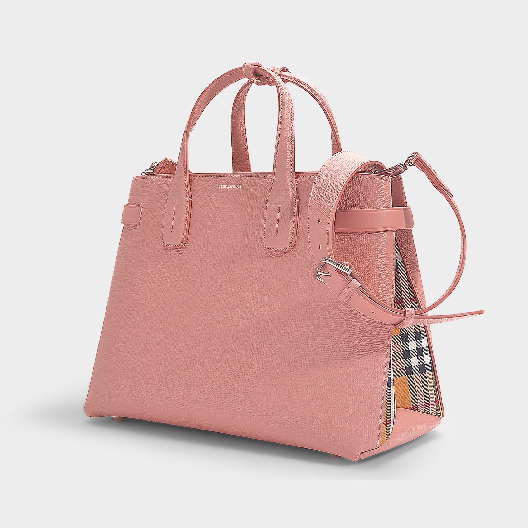 Burberry Leather The Banner Medium Tote In Ash Rose Calfskin in Pink | Lyst  UK