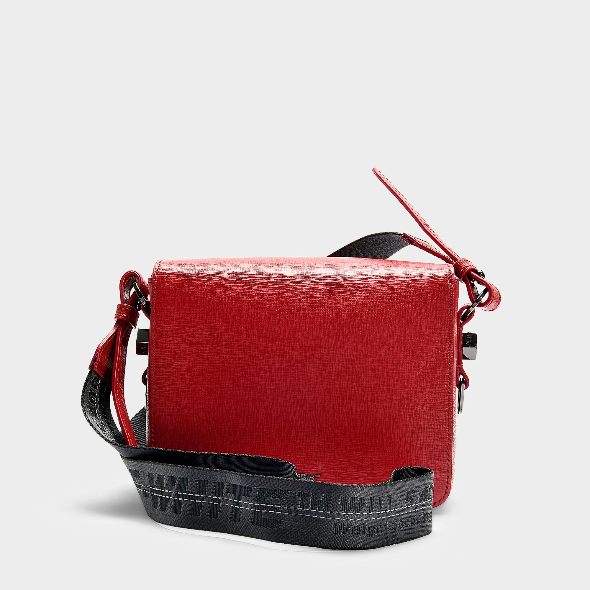 Off-White c/o Virgil Abloh Red Flap Bag In Red Calfskin