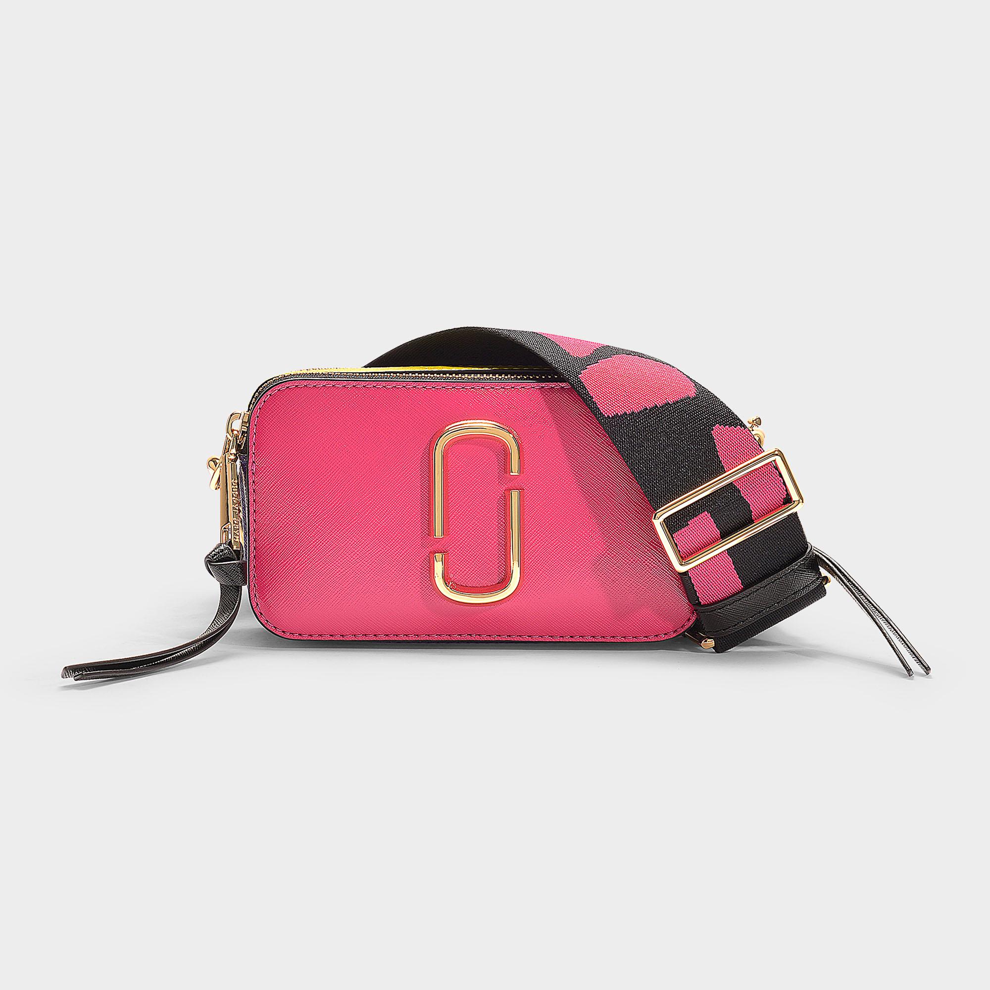 Marc Jacobs Leather Snapshot Camera Bag In Multicolor Peony Pink