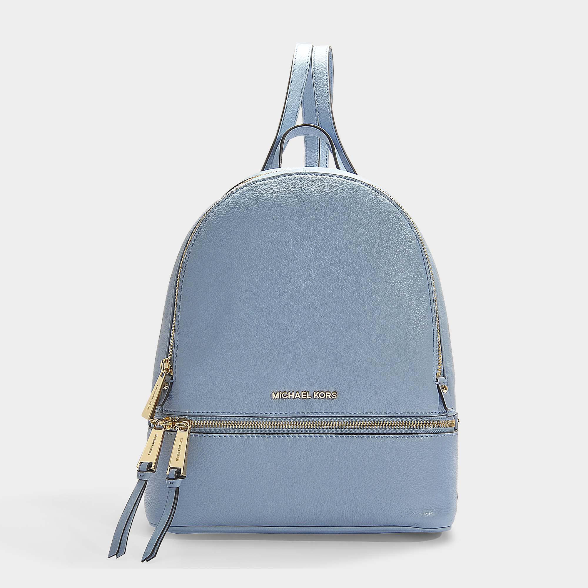 pale blue backpack