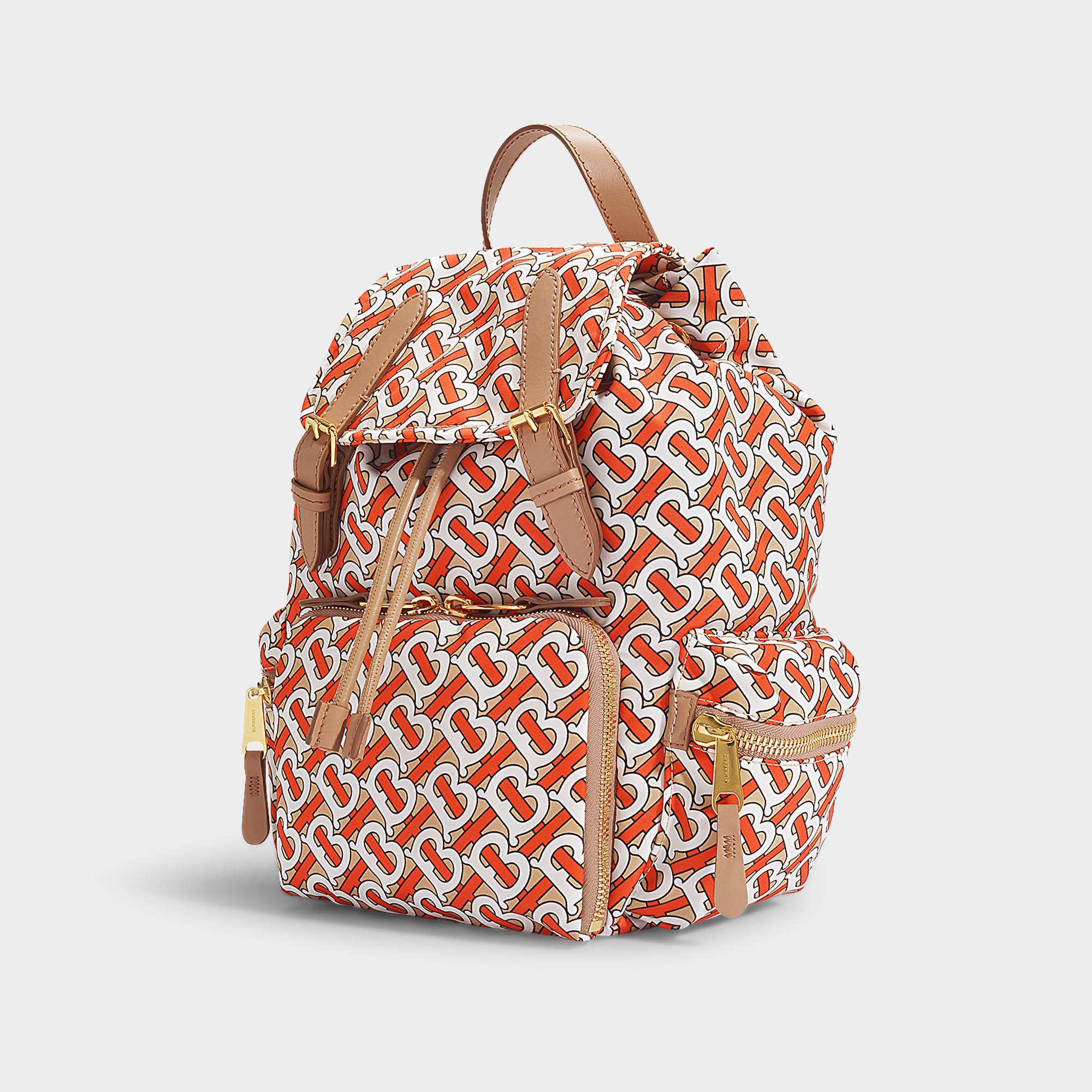 Burberry Synthetic Red Medium Rucksack In Monogram Print Nylon | Lyst