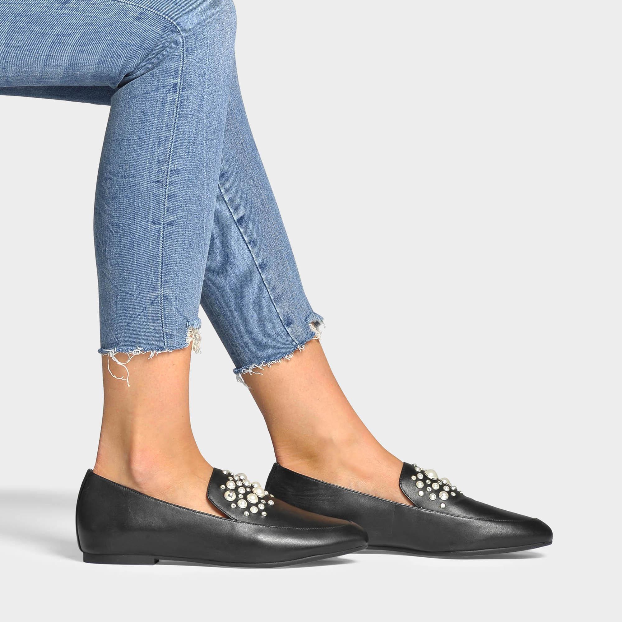 MICHAEL Michael Kors Gia Pearl Loafers In Black Nappa Leather And Pearls -  Lyst