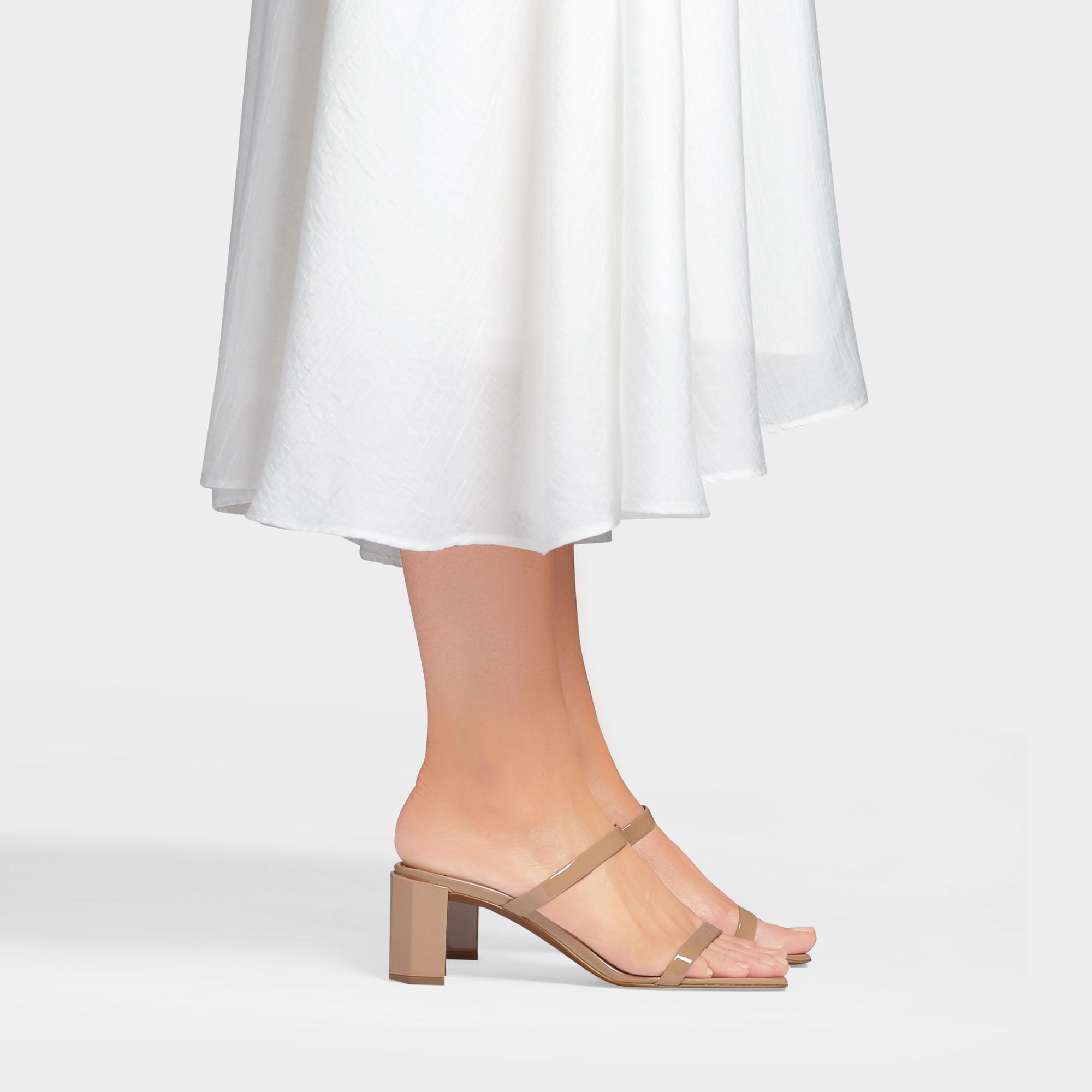 FAR Tanya Slides In Nude Patent Leather 