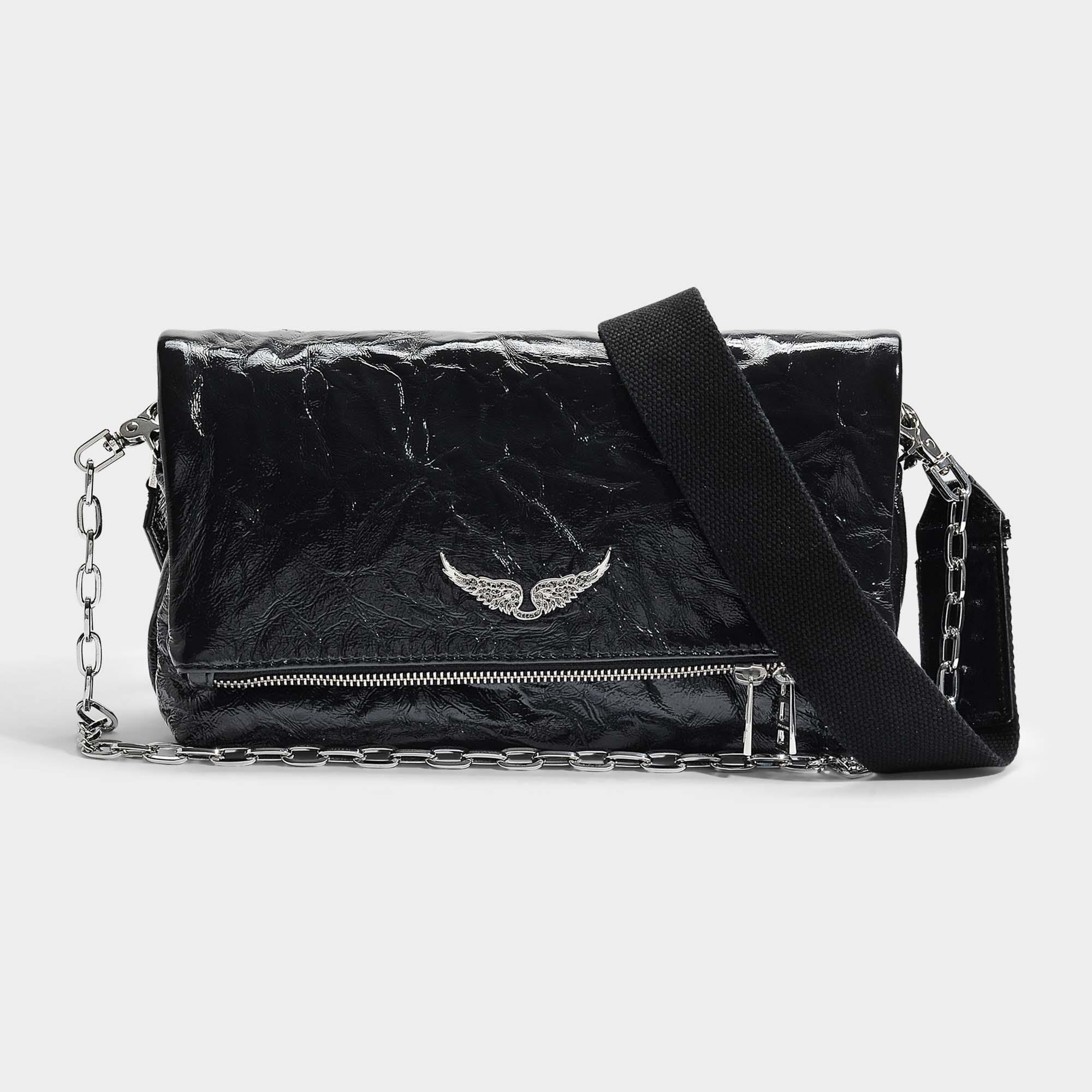 Zadig & Voltaire Rocky Creased Bag In Black Cow Leather Lyst
