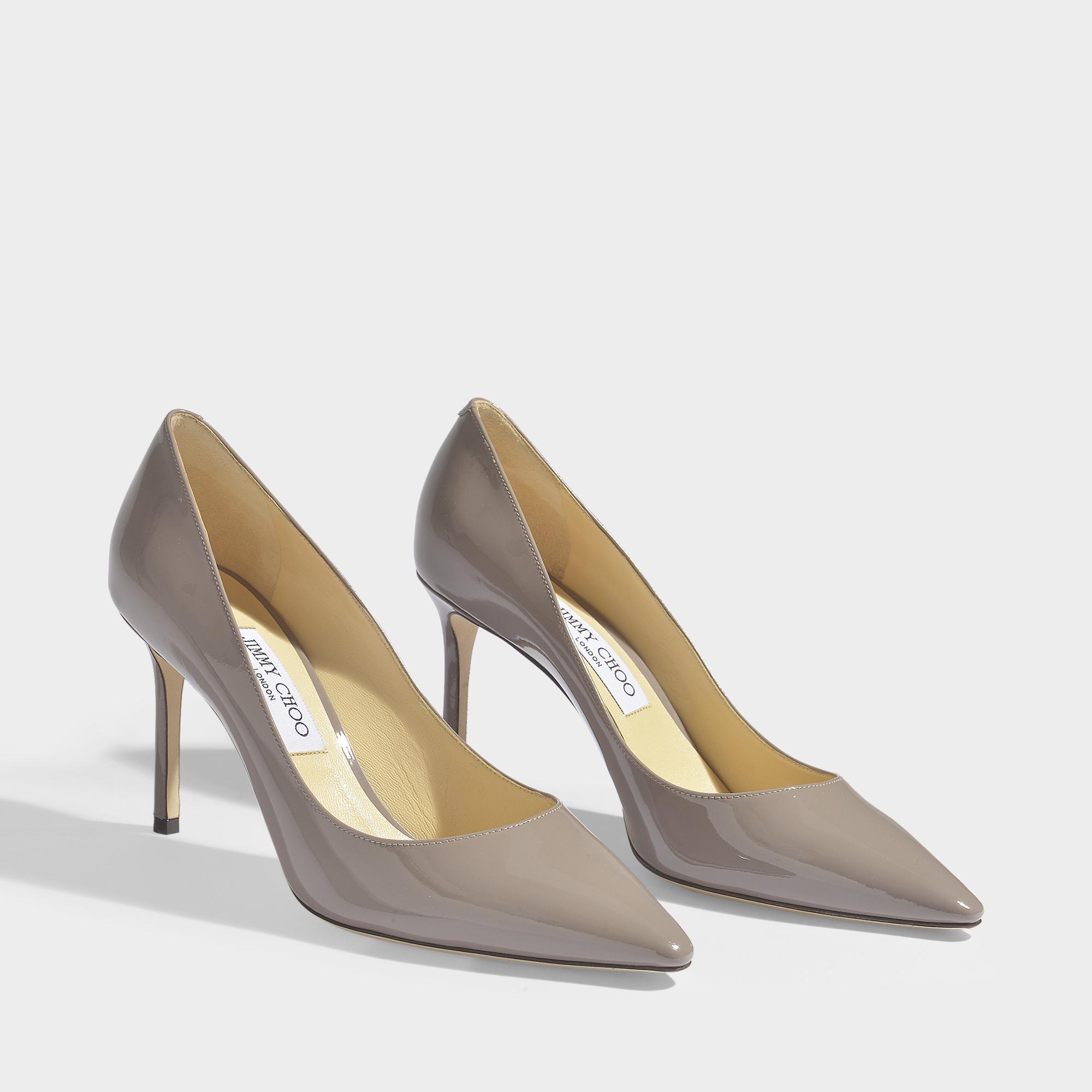 Jimmy Choo Romy 85 Pumps In Grey Patent Leather in Gray Lyst