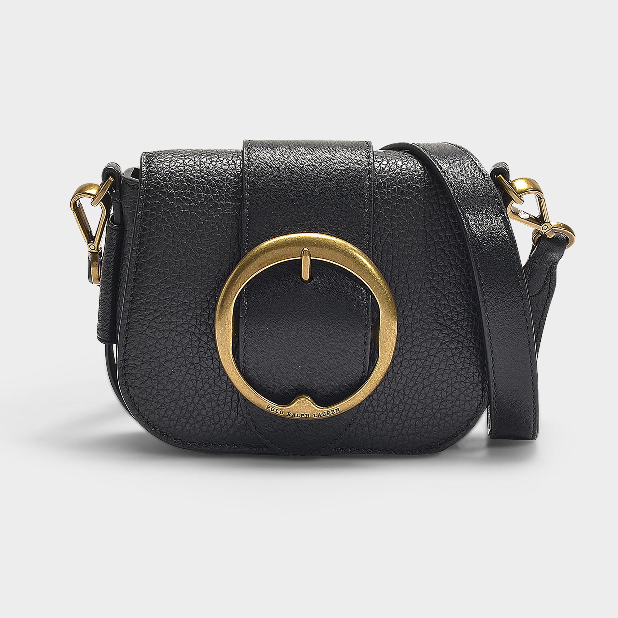 Polo Ralph Lauren Lennox Small Crossbody Bag In Black Pebble Leather | Lyst