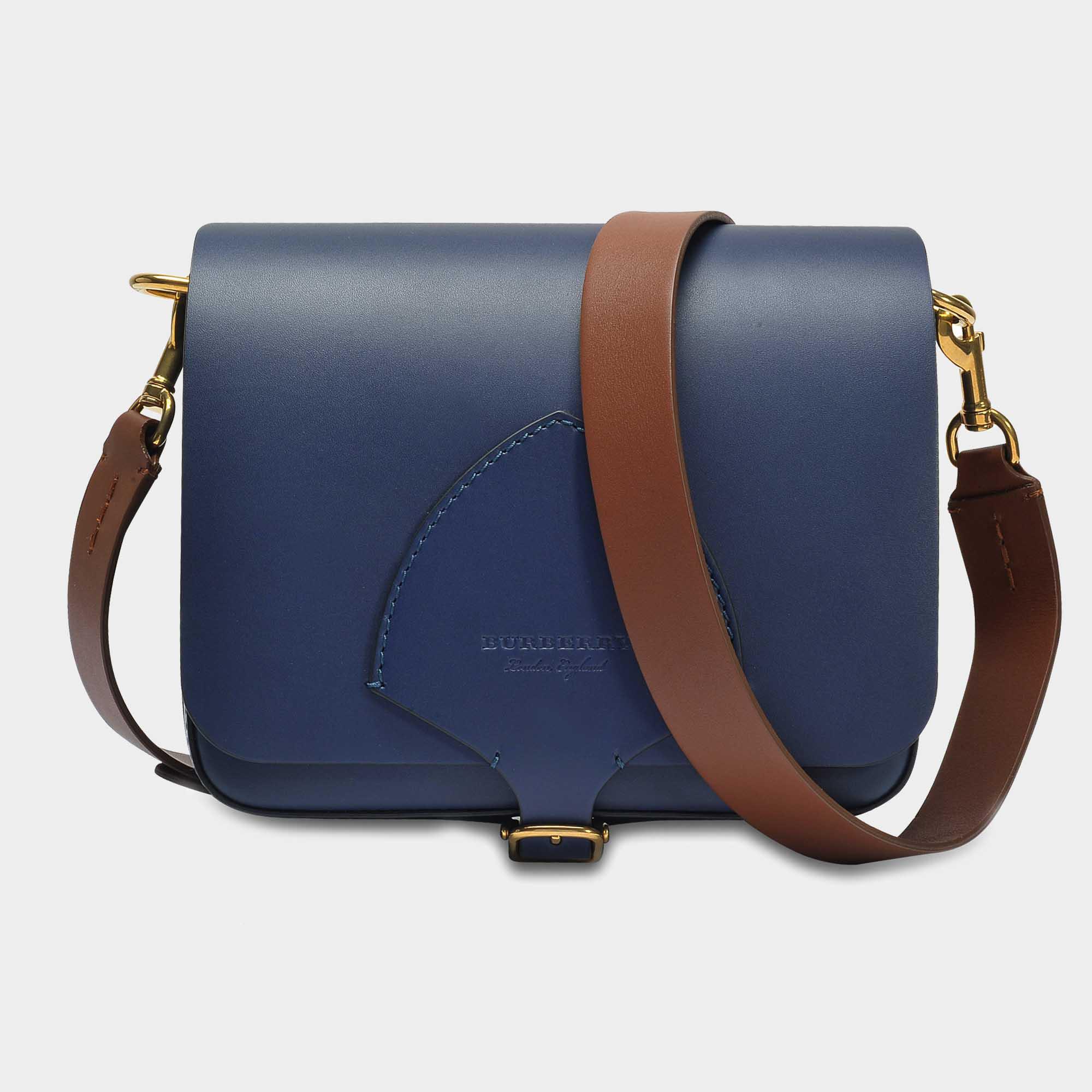 Burberry The Square Satchel Bag In Mid Indigo Soft Leather in Blue | Lyst  Canada