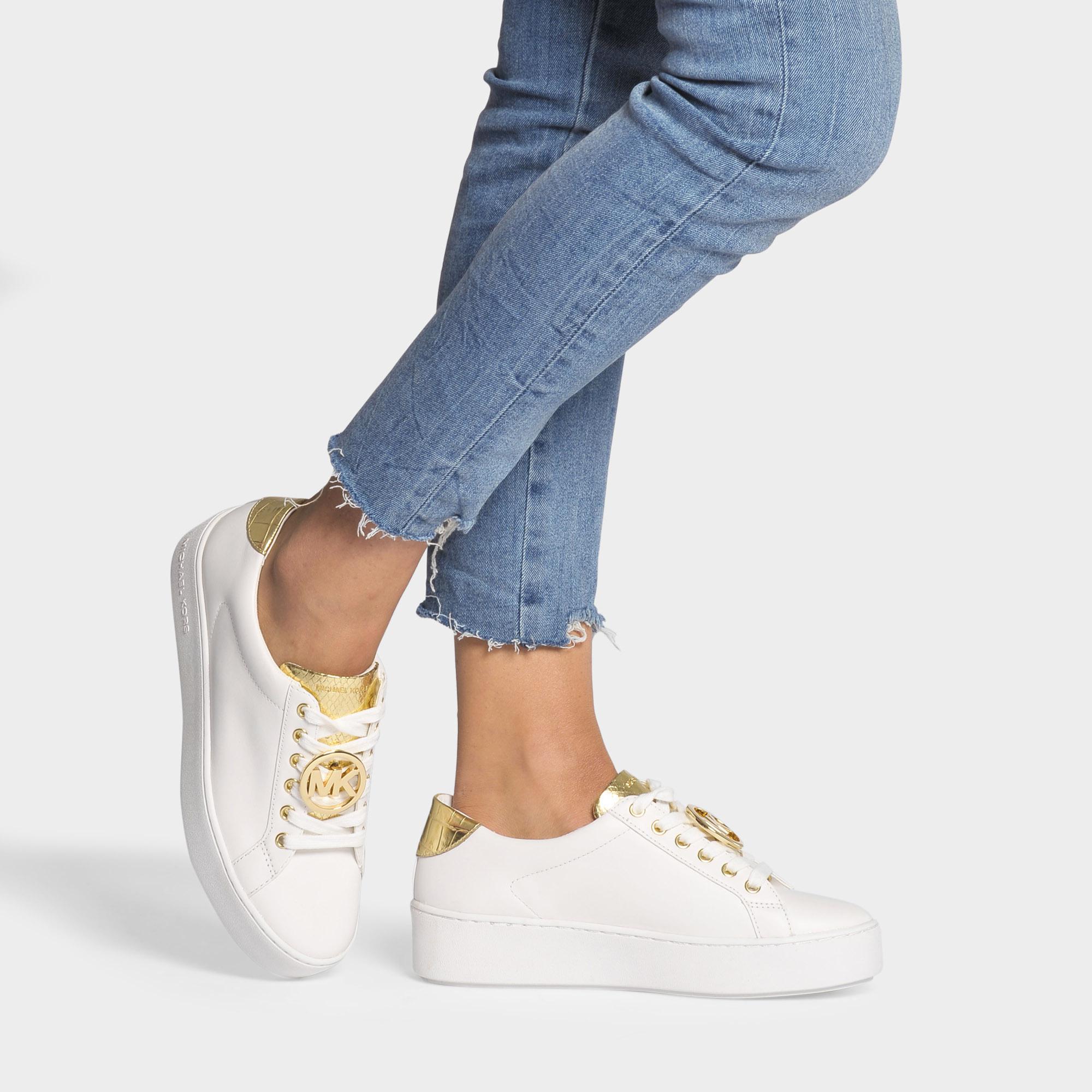 irving crocodile embossed leather sneaker