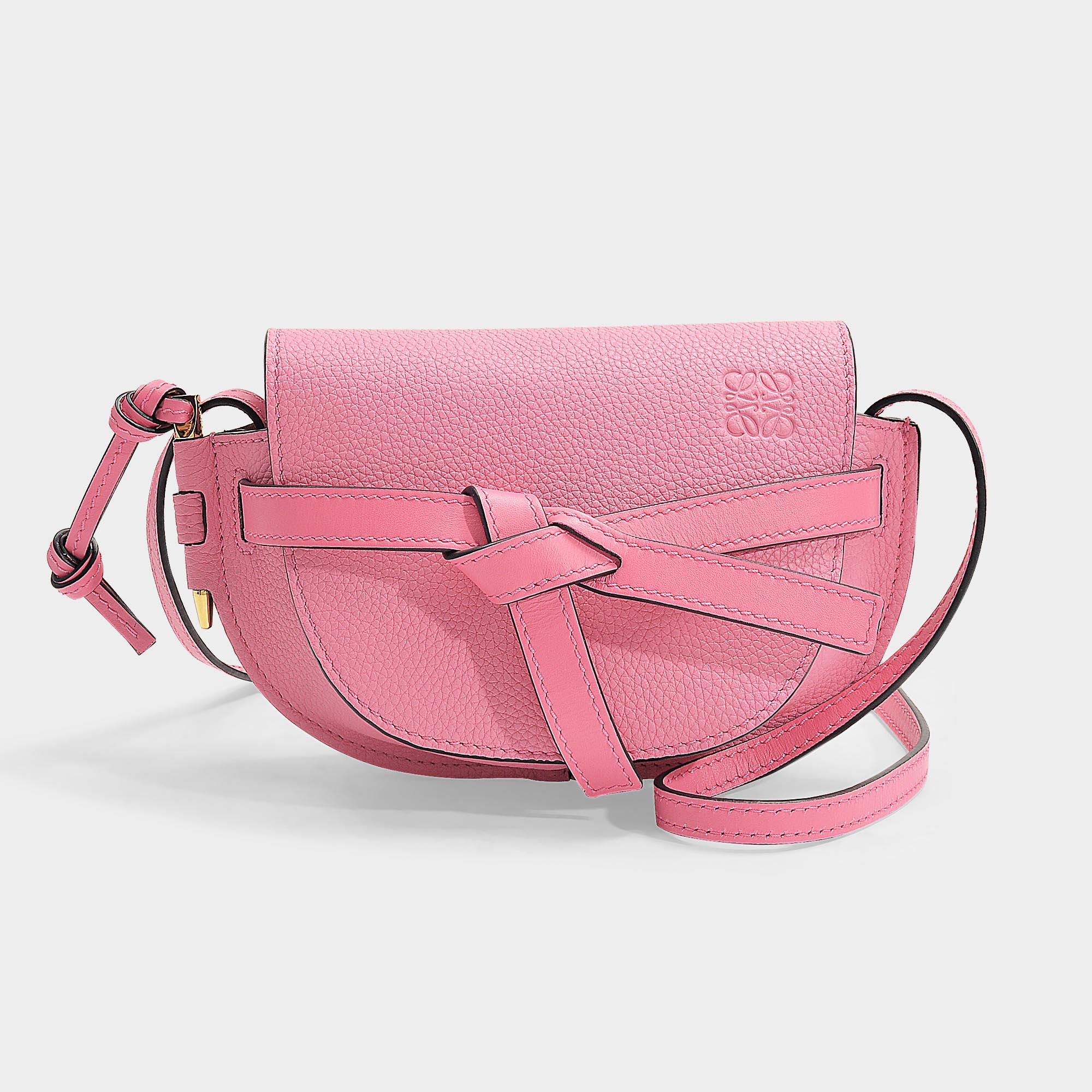 Loewe Leather Gate Mini Bag In Pink Calfskin - Lyst