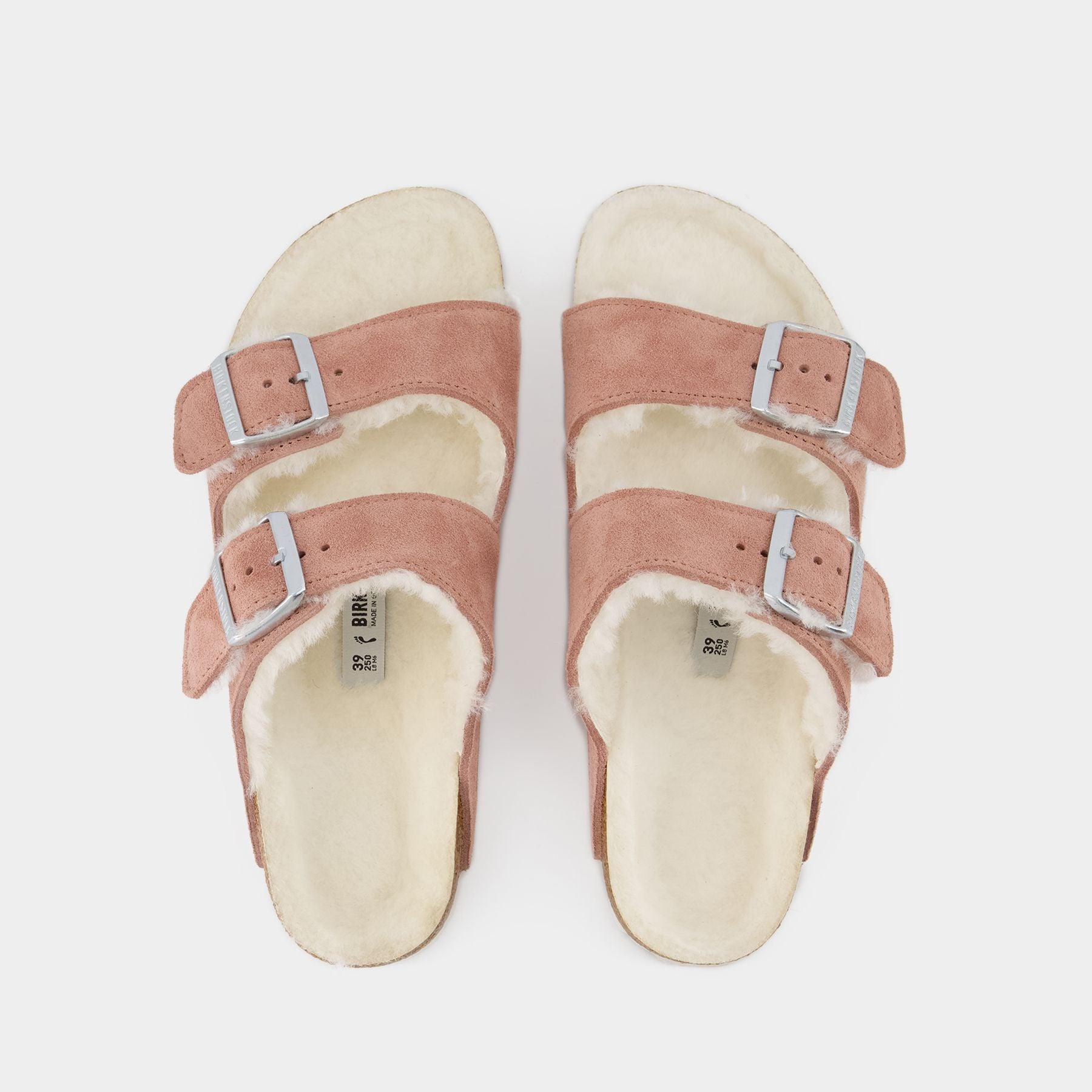 Arizona Shearling Sandals - Wool - Pink Clay in Brown | Lyst