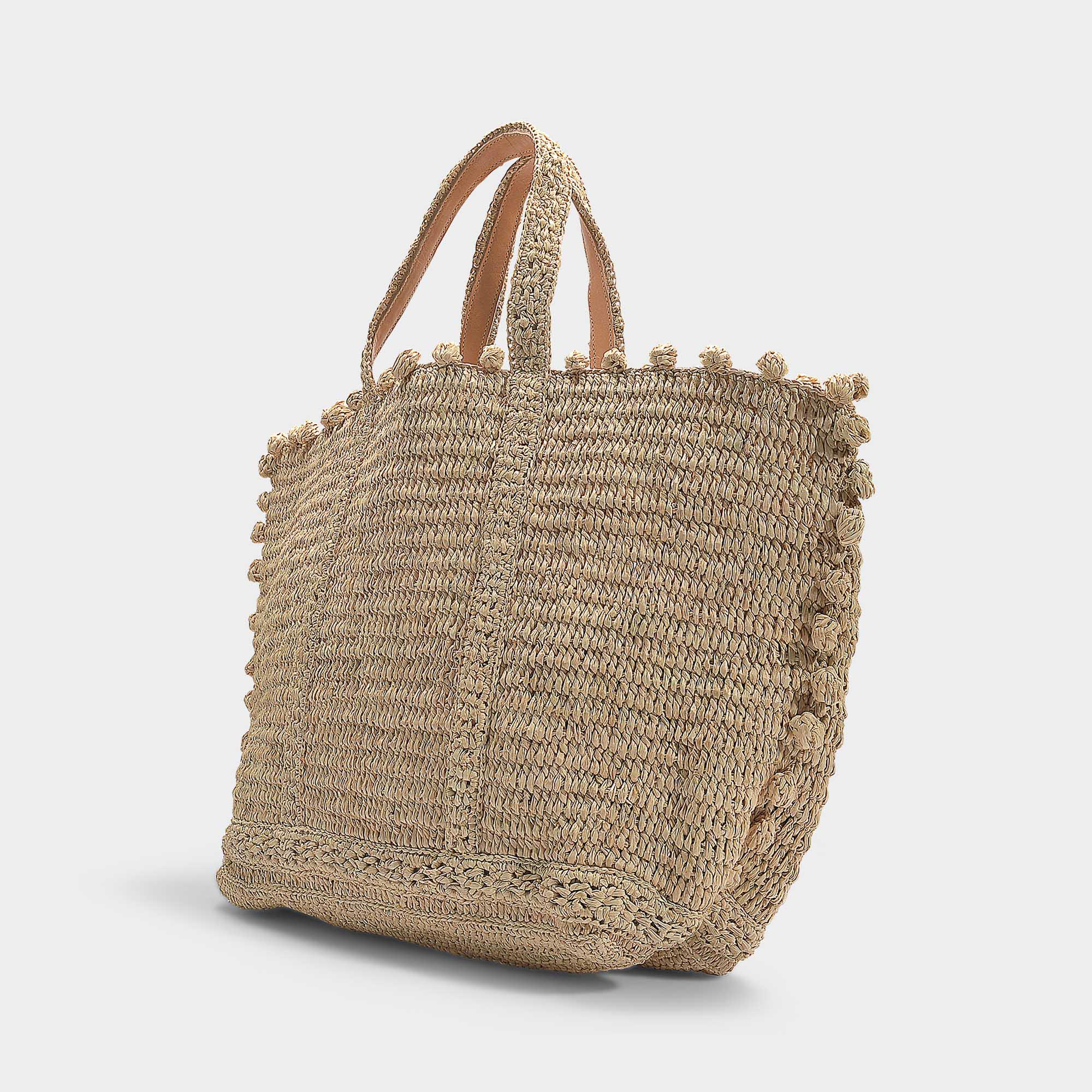 Vanessa Bruno Cabas Moyen+ Tote In Natural Bubble Leather And Raffia | Lyst