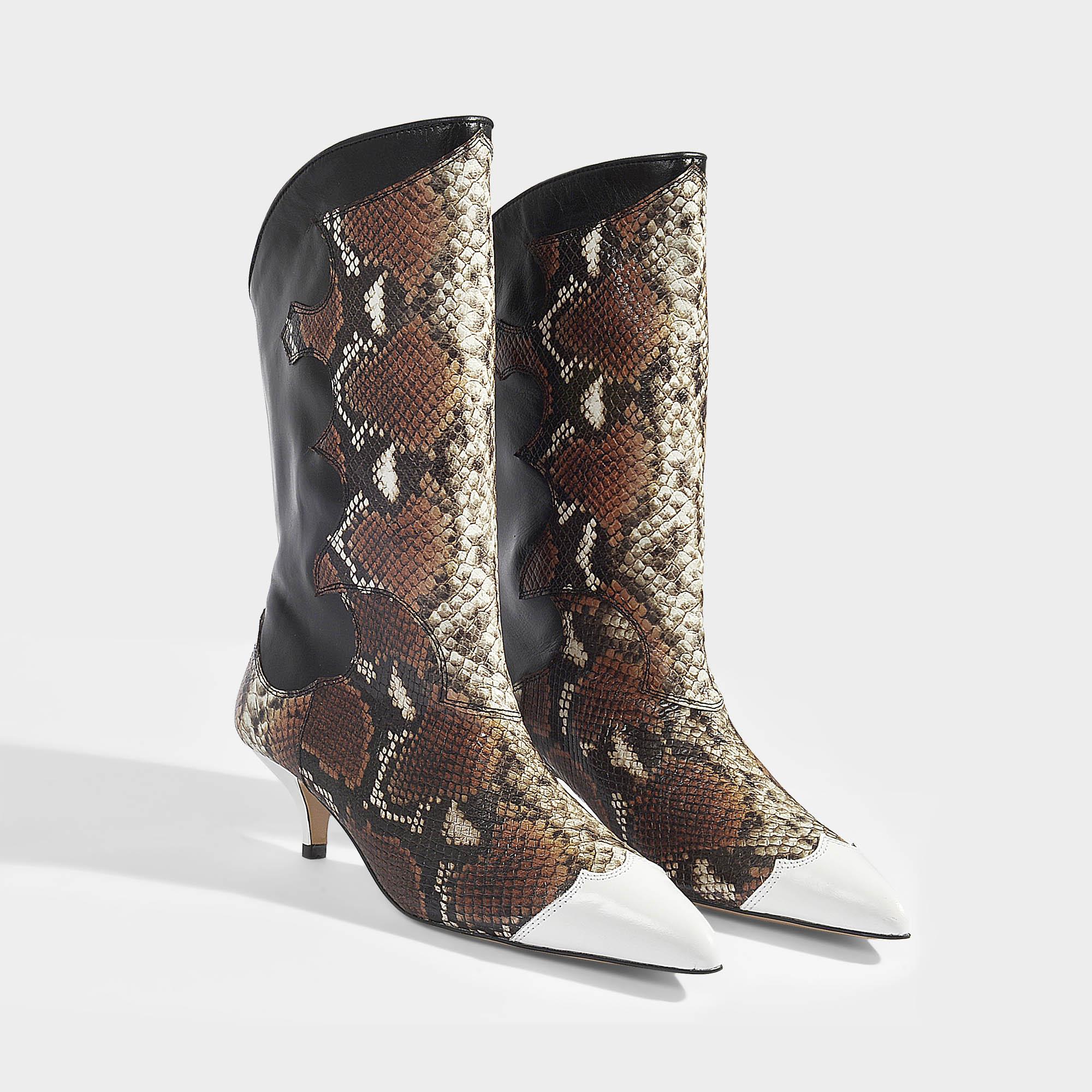 ganni snakeskin boots