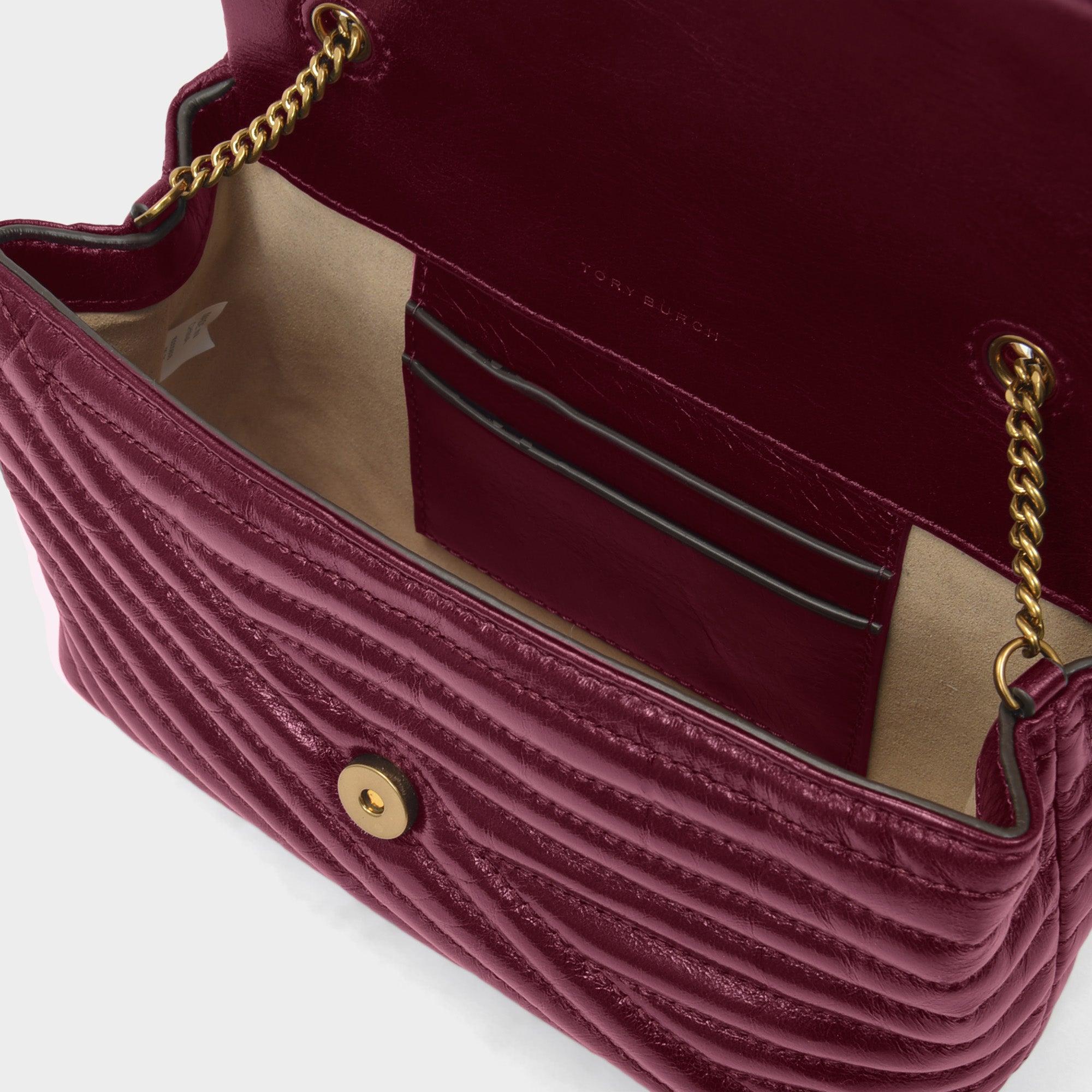 TORY BURCH-Kira Chevron Glazed Small Convertible Shoulder Bag Chain bag/Shoulder  bag