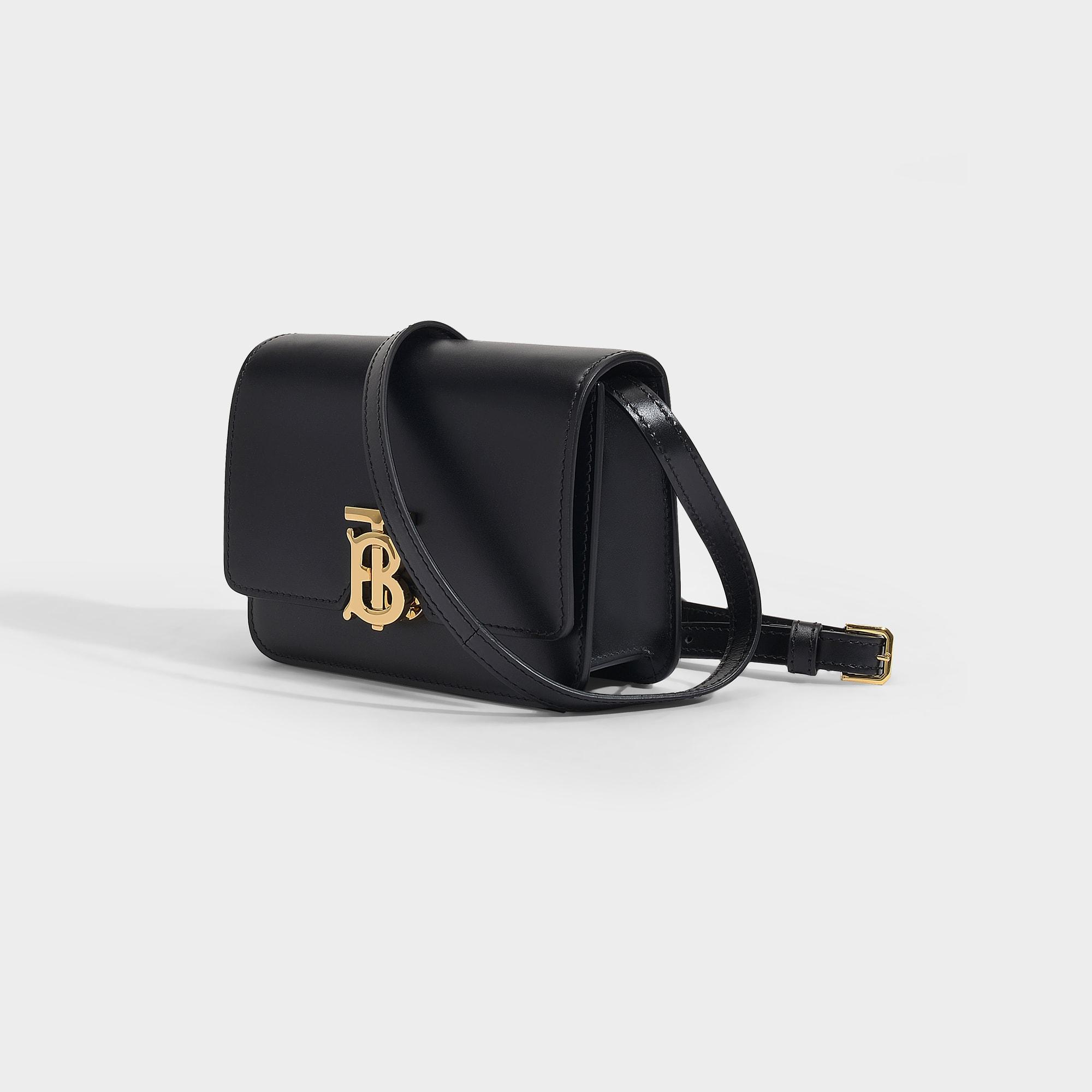 Burberry Mini Tb Monogram Leather Crossbody Bag in Black - Save 14% - Lyst