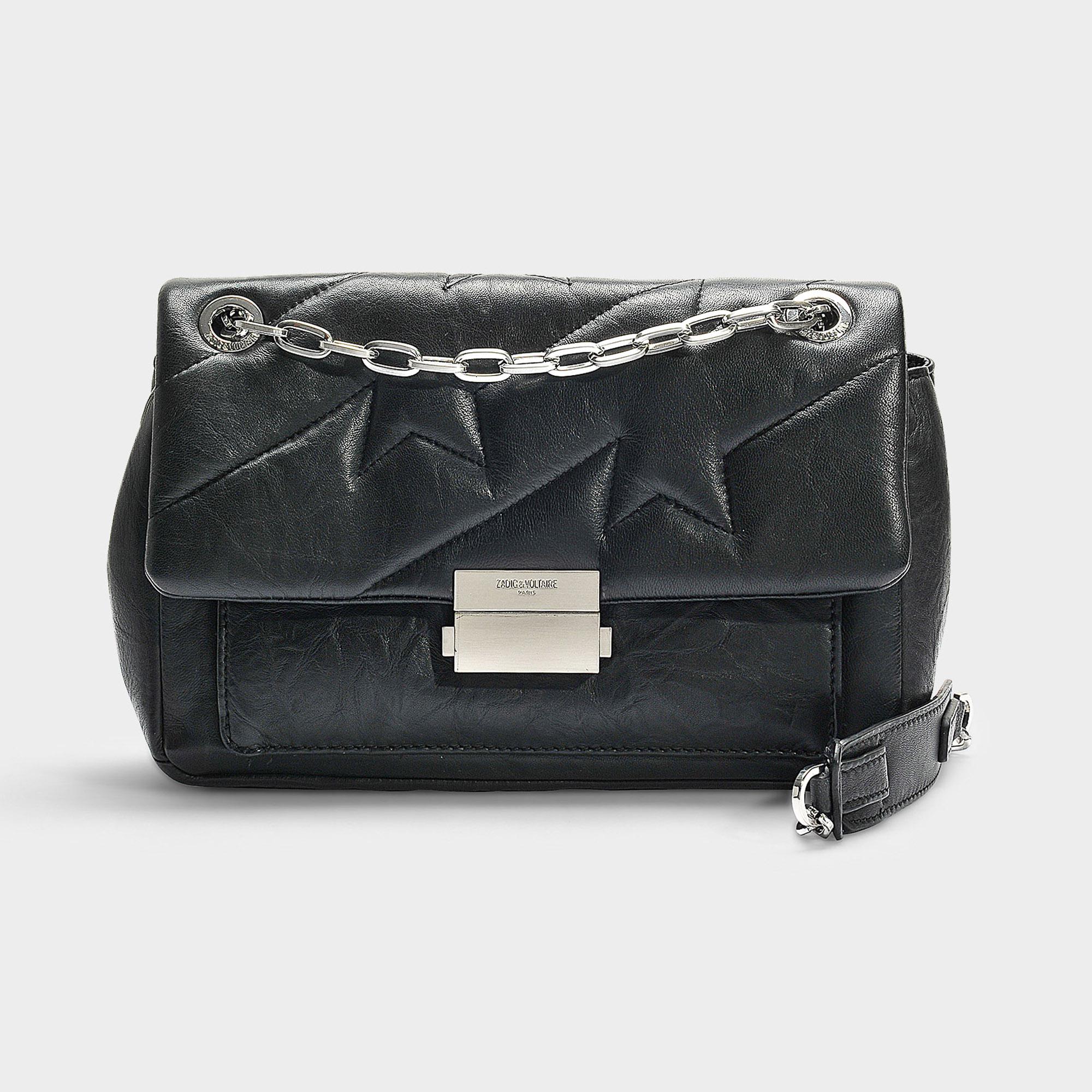 Zadig & Voltaire Leather Ziggy Crossbody Bag In Black Calfskin Lyst