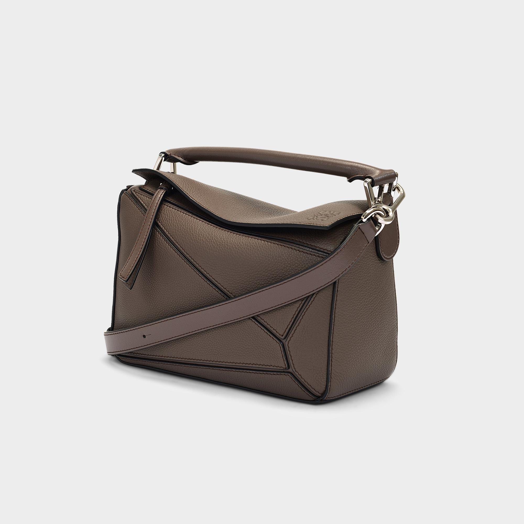 Loewe Puzzle Small Bag In Dark Taupe Leather in Brown | Lyst