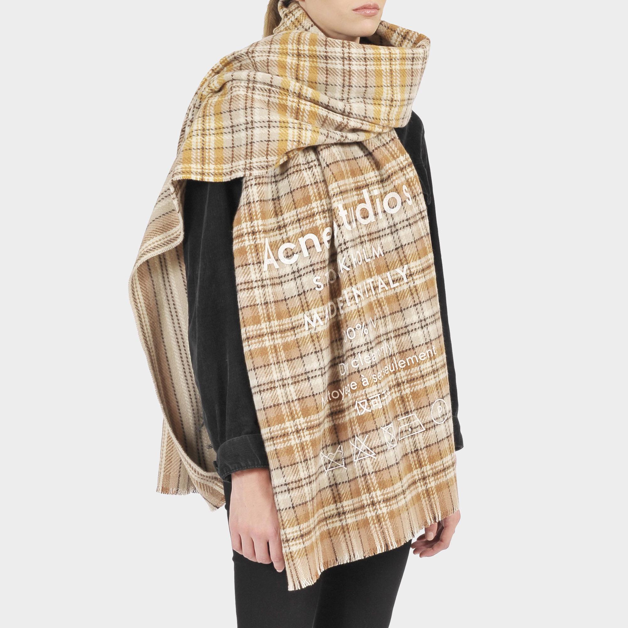 acne studios cassiar check scarf