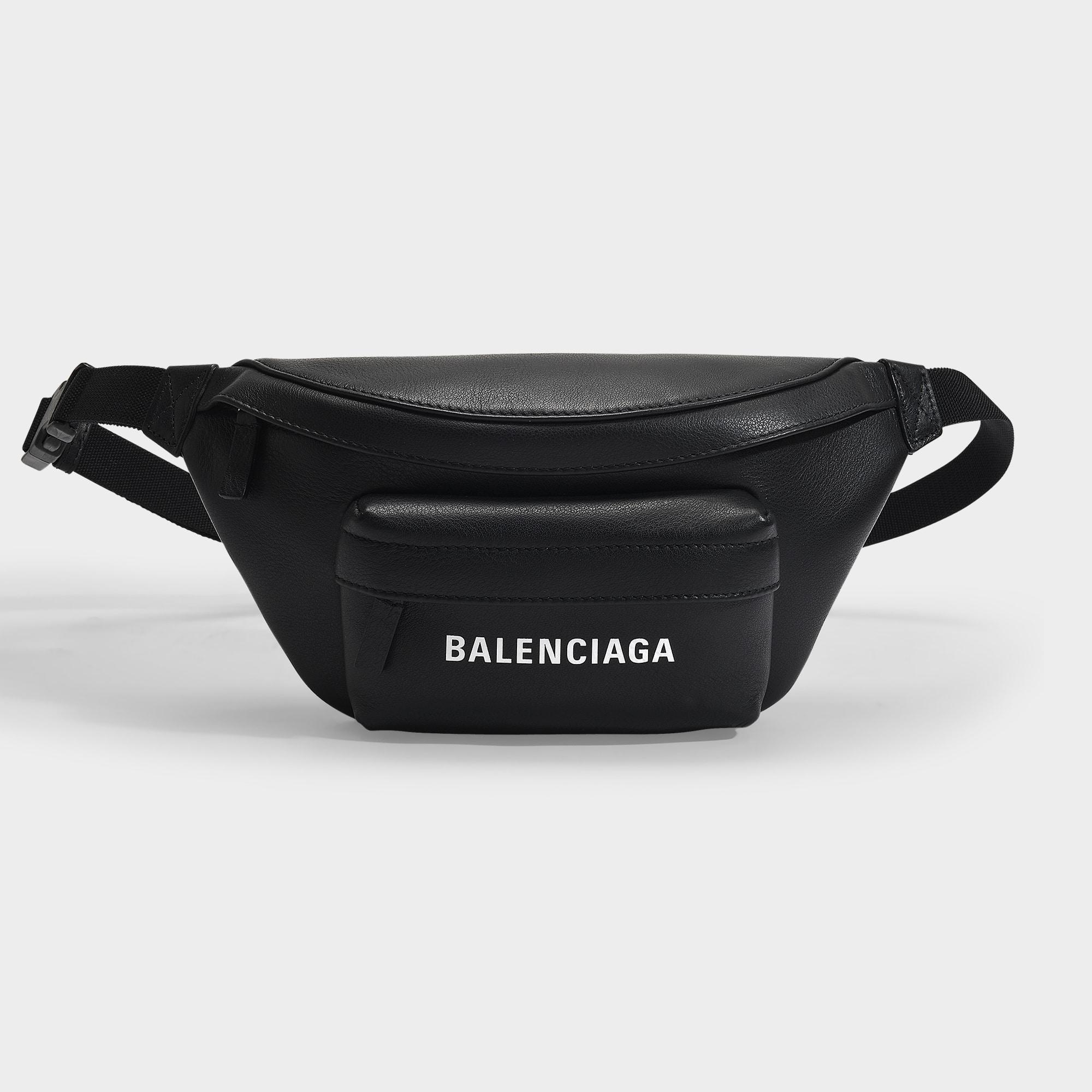 Balenciaga Leather Everyday Xs Belt Bag In Black Smooth Calfskin | Lyst