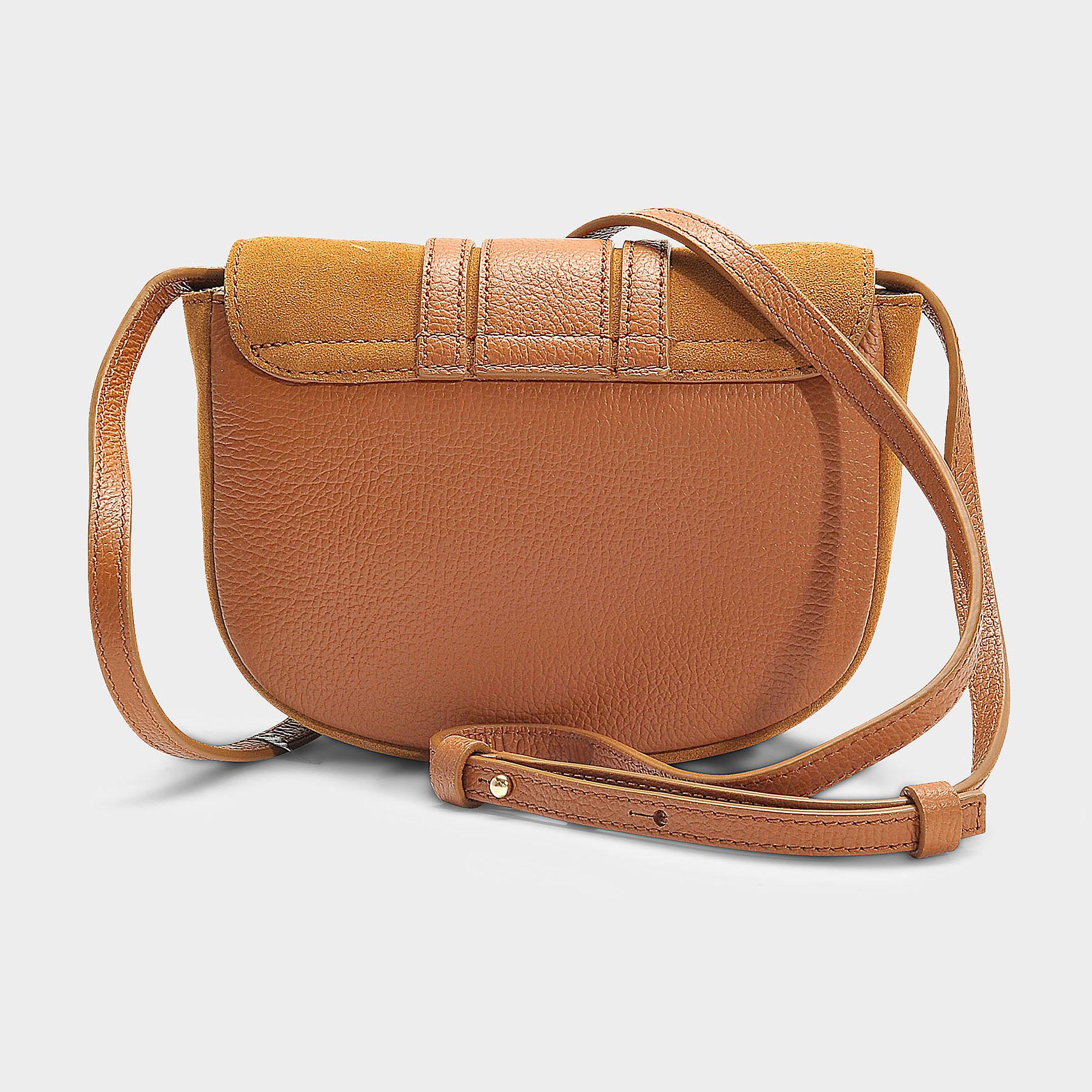 See By Chloé Hana Mini Crossbody Bag In Caramello Suede And Calfskin in ...