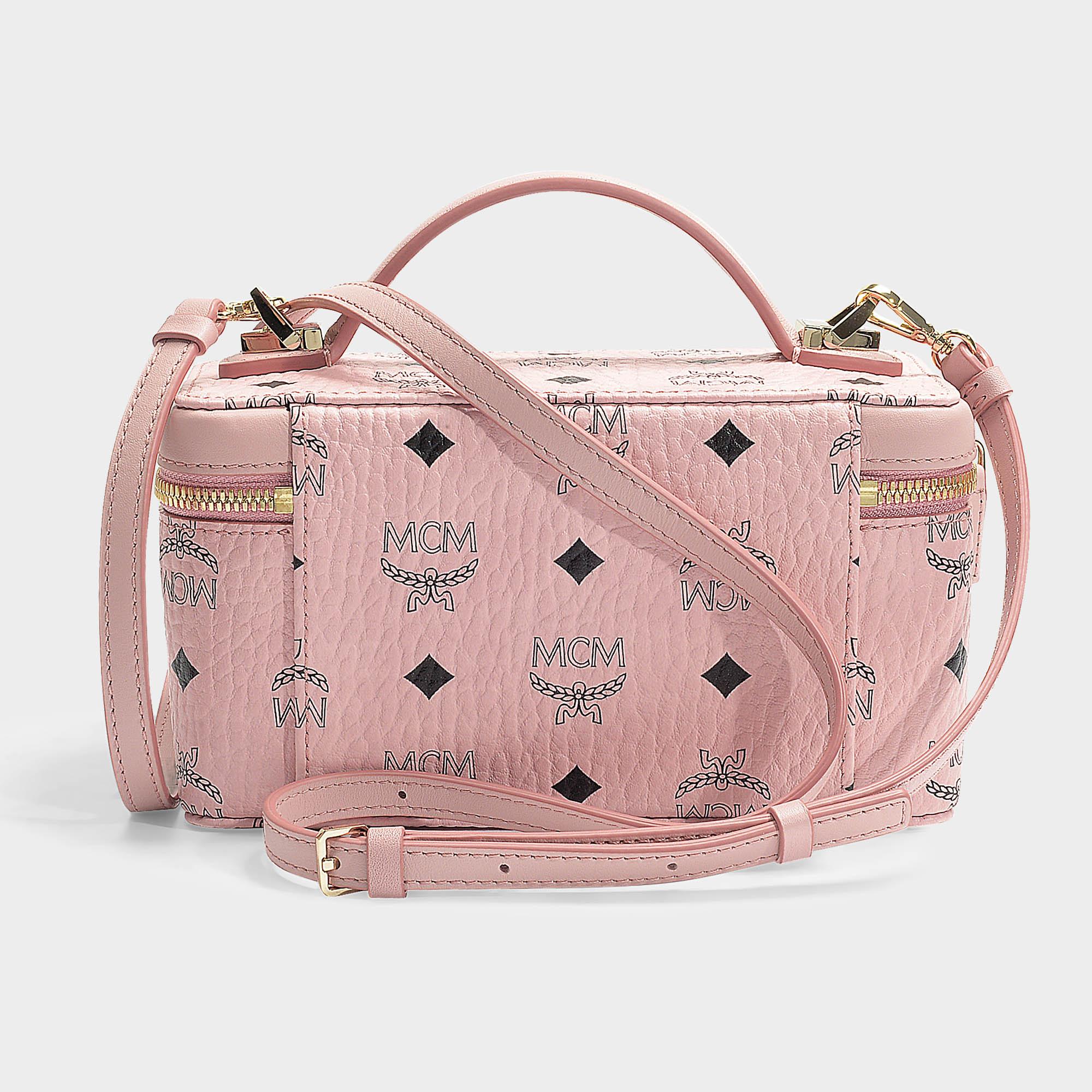 MCM pink visetos slim pouch crossbody – My Girlfriend's Wardrobe LLC
