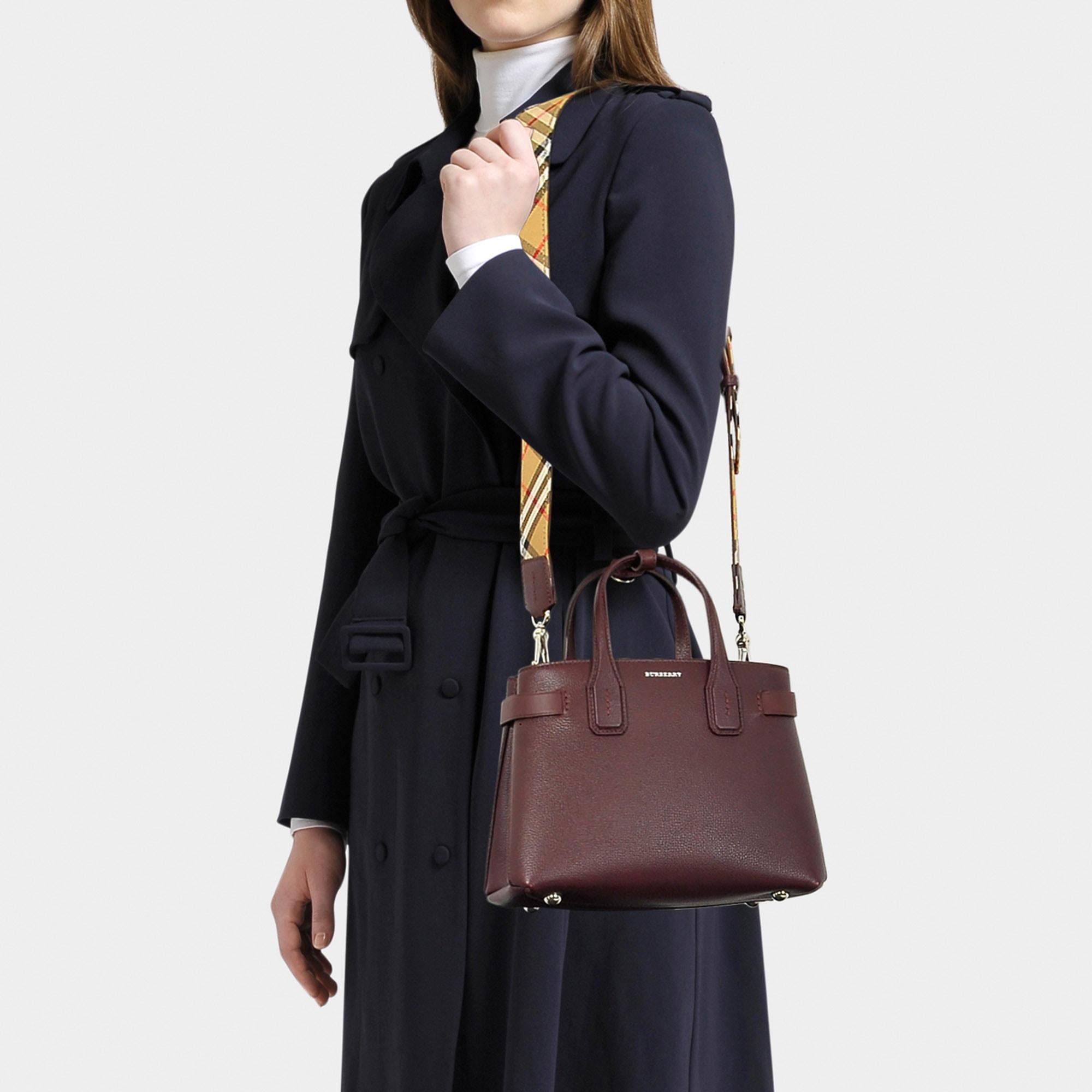 burberry small banner leather tote