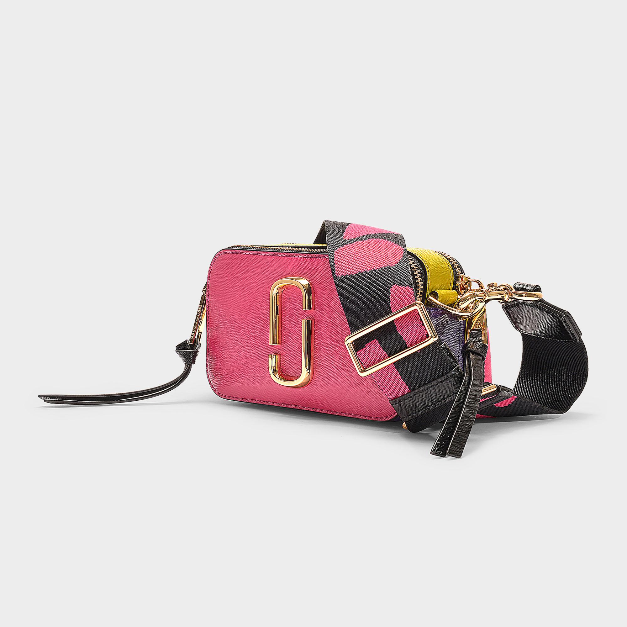 Marc Jacobs Leather Snapshot Camera Bag In Multicolor Peony Pink