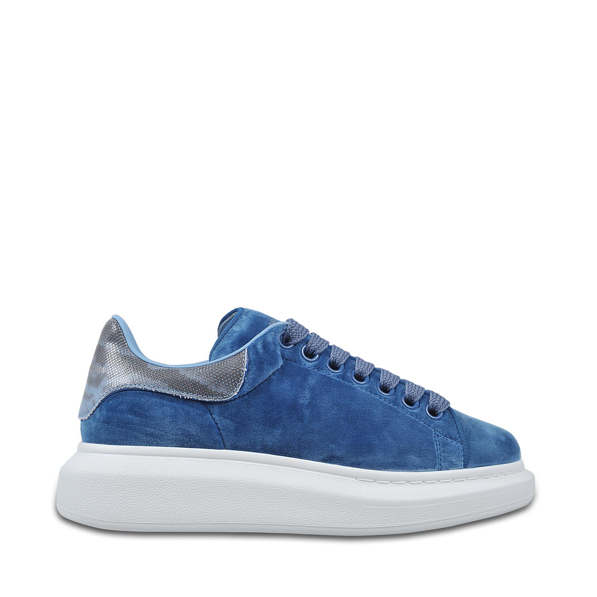 Alexander McQueen Velvet Sneakers in Blue | Lyst