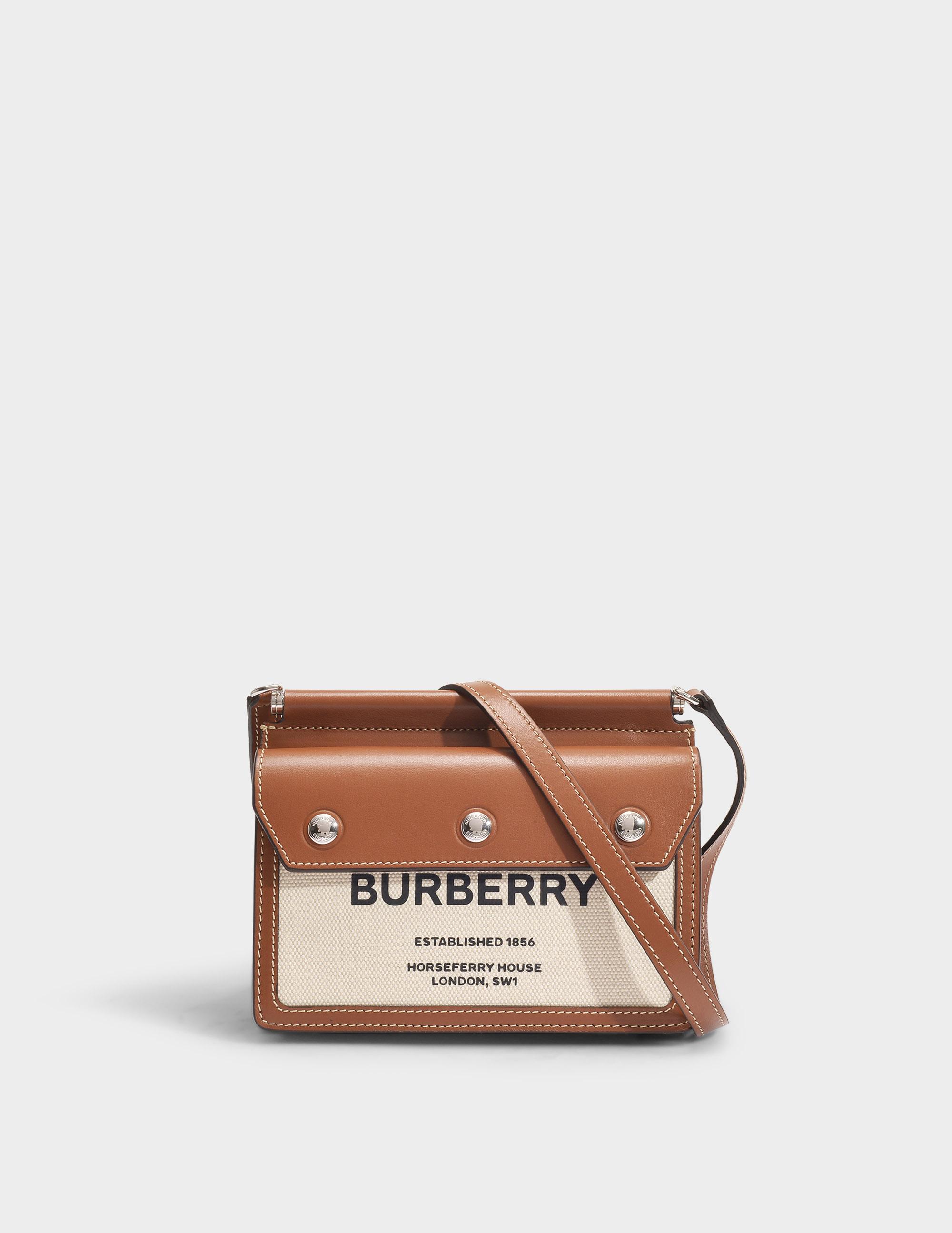Burberry Mini Horseferry Print Title Bag With Pocket Detail | Lyst