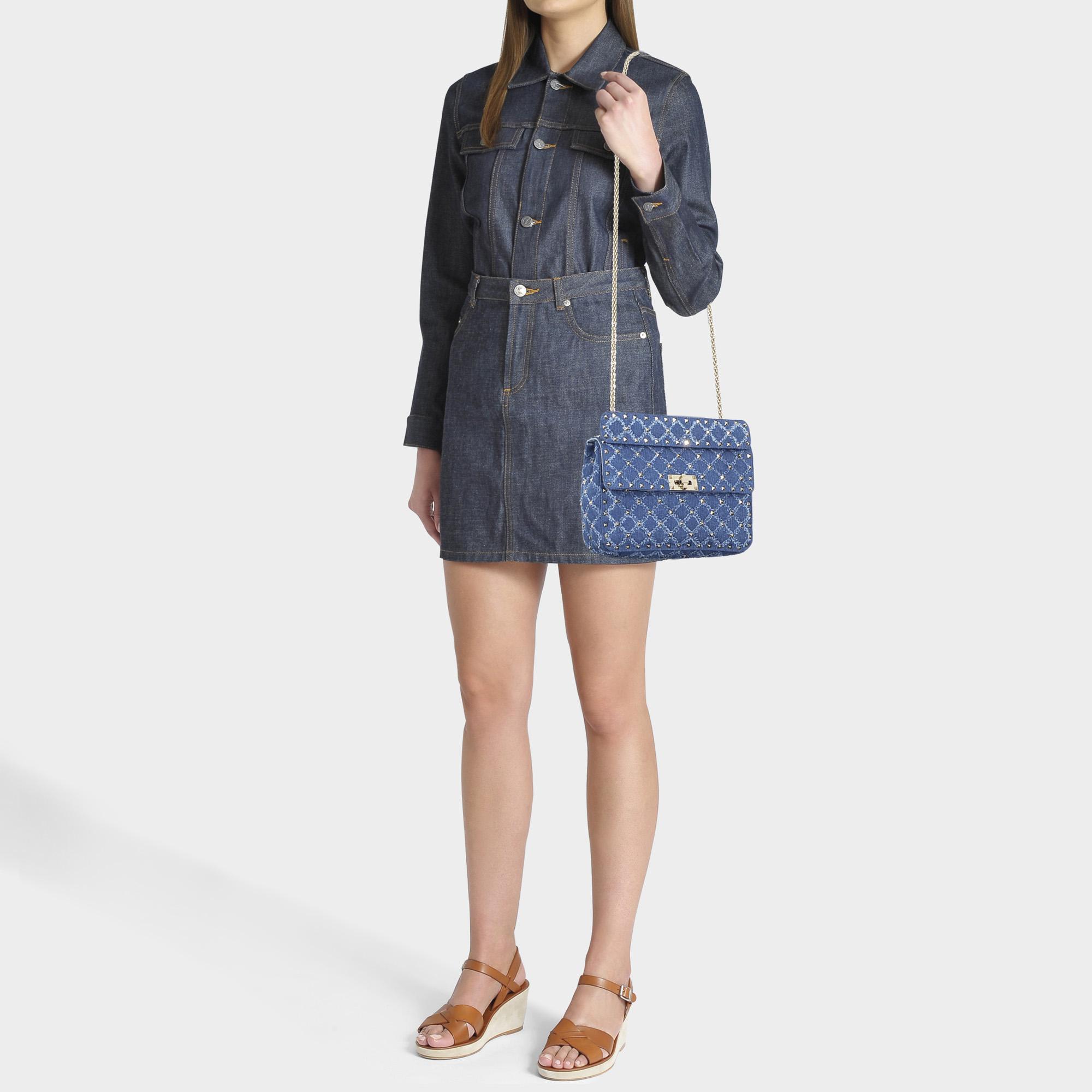 valentino rockstud spike denim