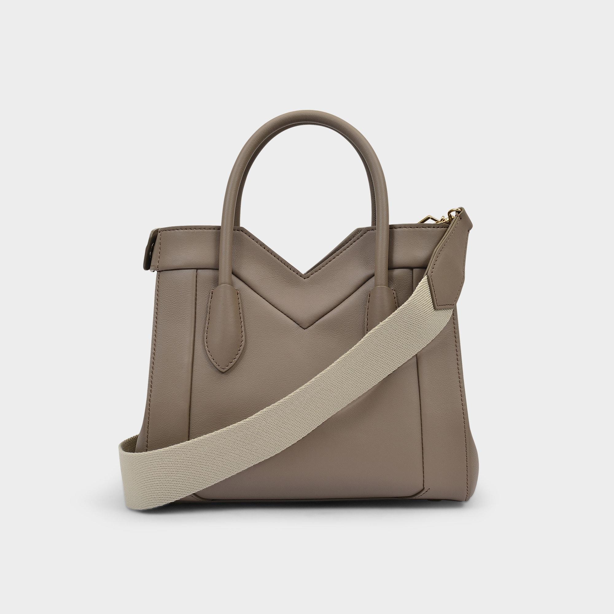 Max Mara Madame Small Bag In Taupe Leather in Beige (Natural) | Lyst