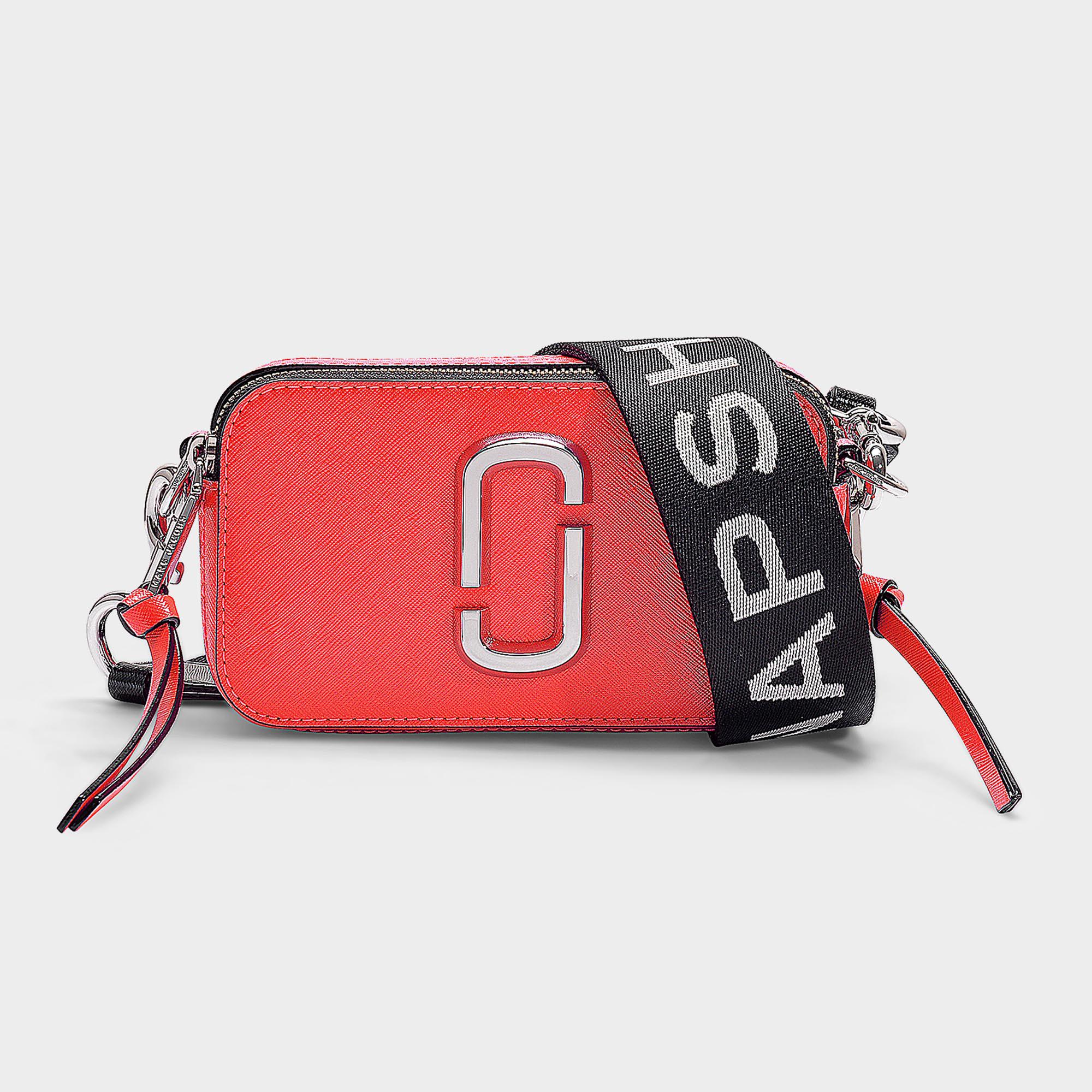 Marc Jacobs Snapshot Fluoro Bag In Hot Pink Leather With Polyurethane