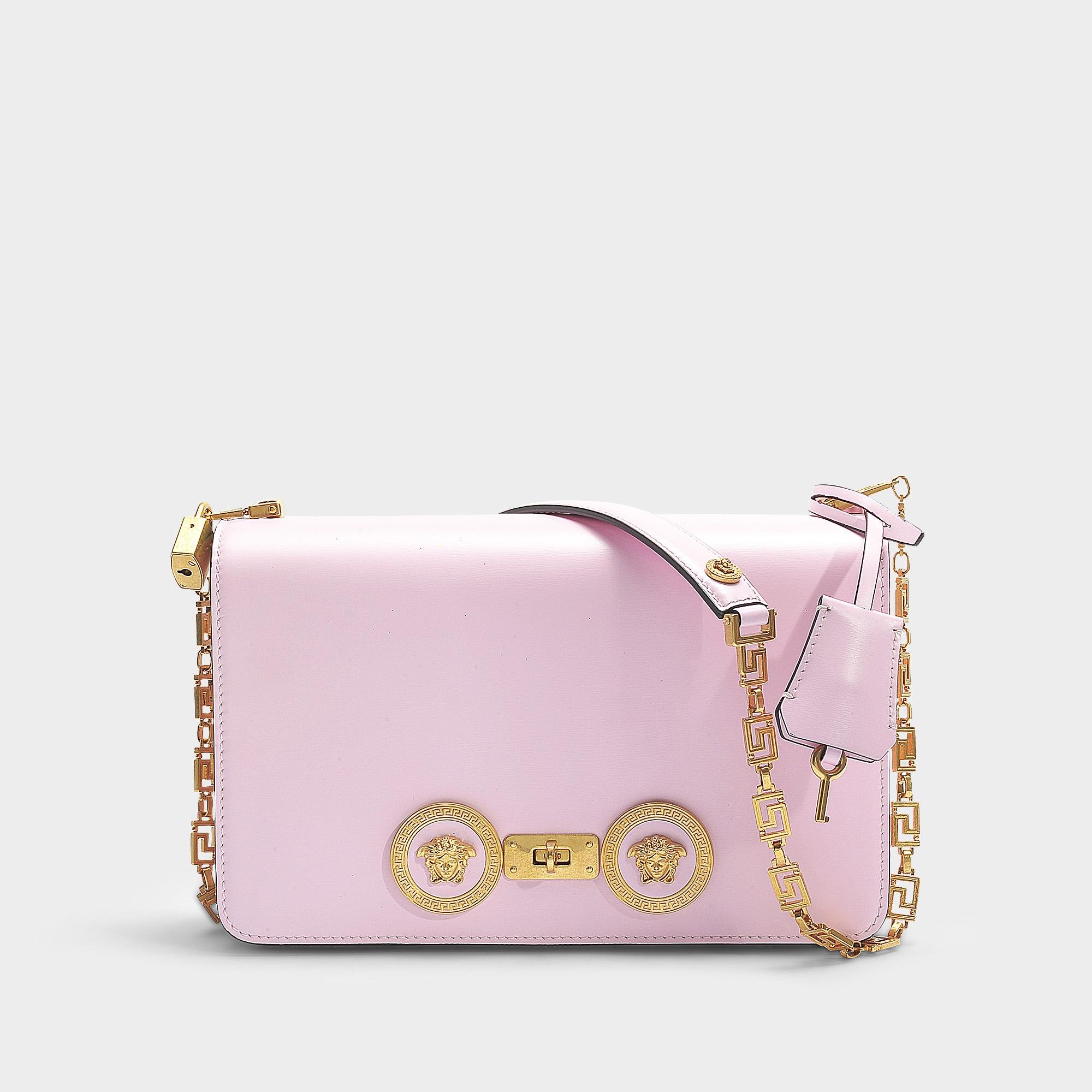 Versace Medium Icon Shoulder Bag In Pink Calfskin - Lyst