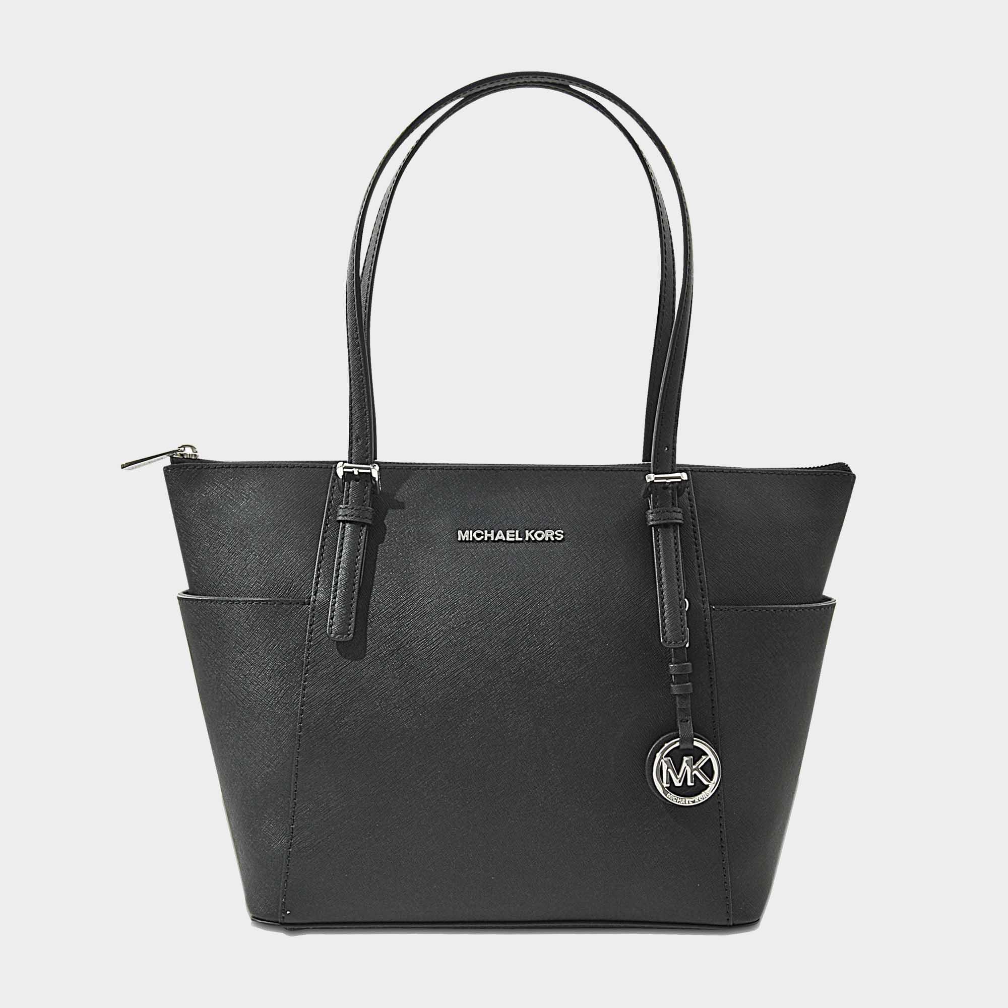 Michael Black Coloris Sac Zippé Ew Jet Set Kors Cabas Saffiano Cuir Item Noir En XnPO0k8w