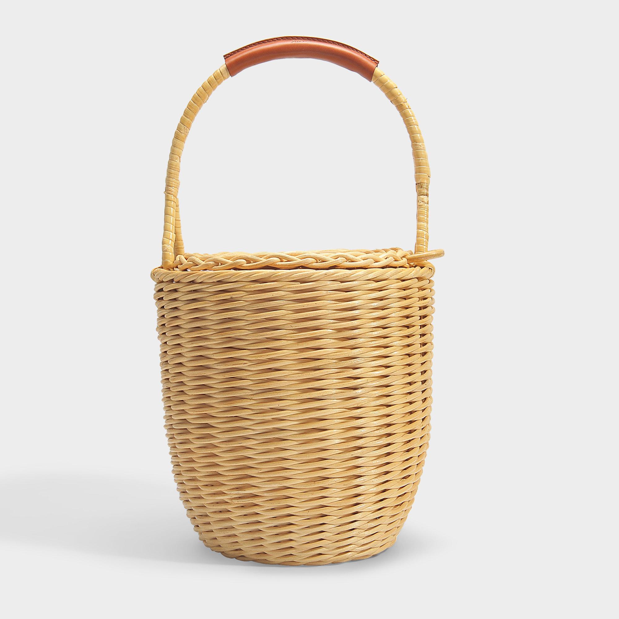 A.P.C. Leather Jeanne Basket In Natural Wicker | Lyst