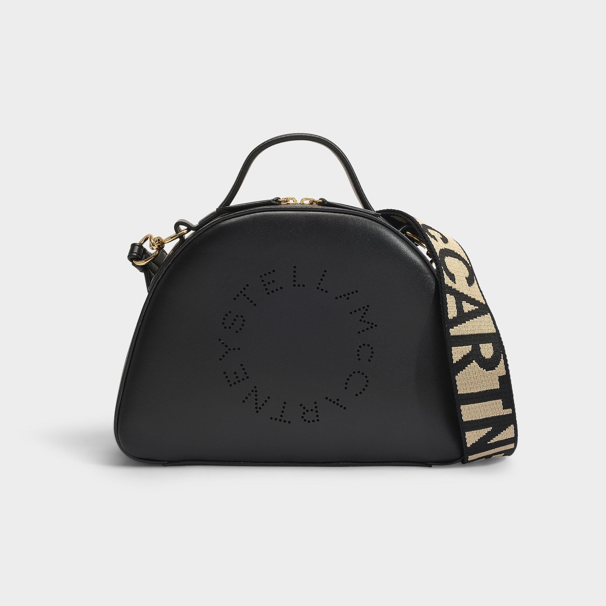 Stella McCartney Synthetic Logo Medium Zip Shoulder Bag In Black 