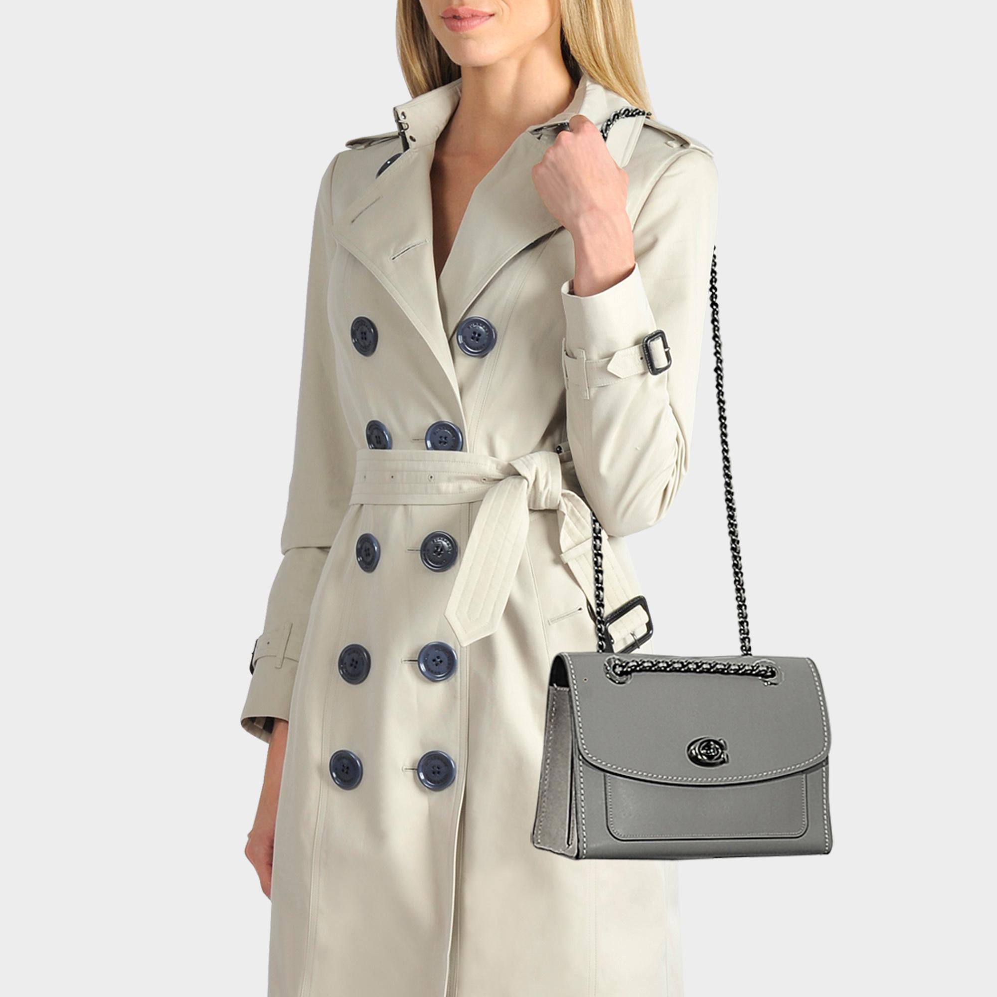 gray coach shoulder bag