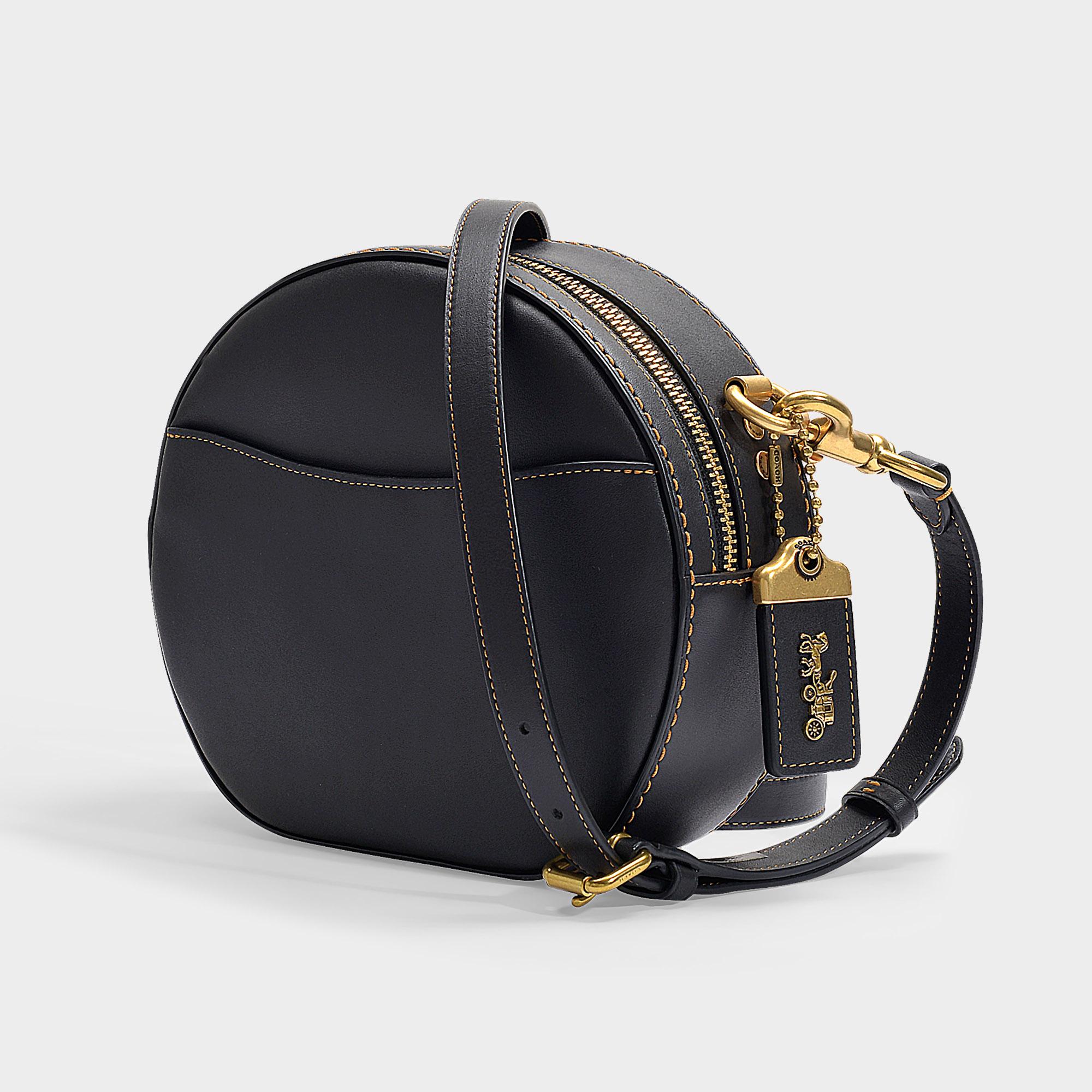 COACH Glovetanned Leather Canteen Crossbody Bag In Black Calfskin - Lyst