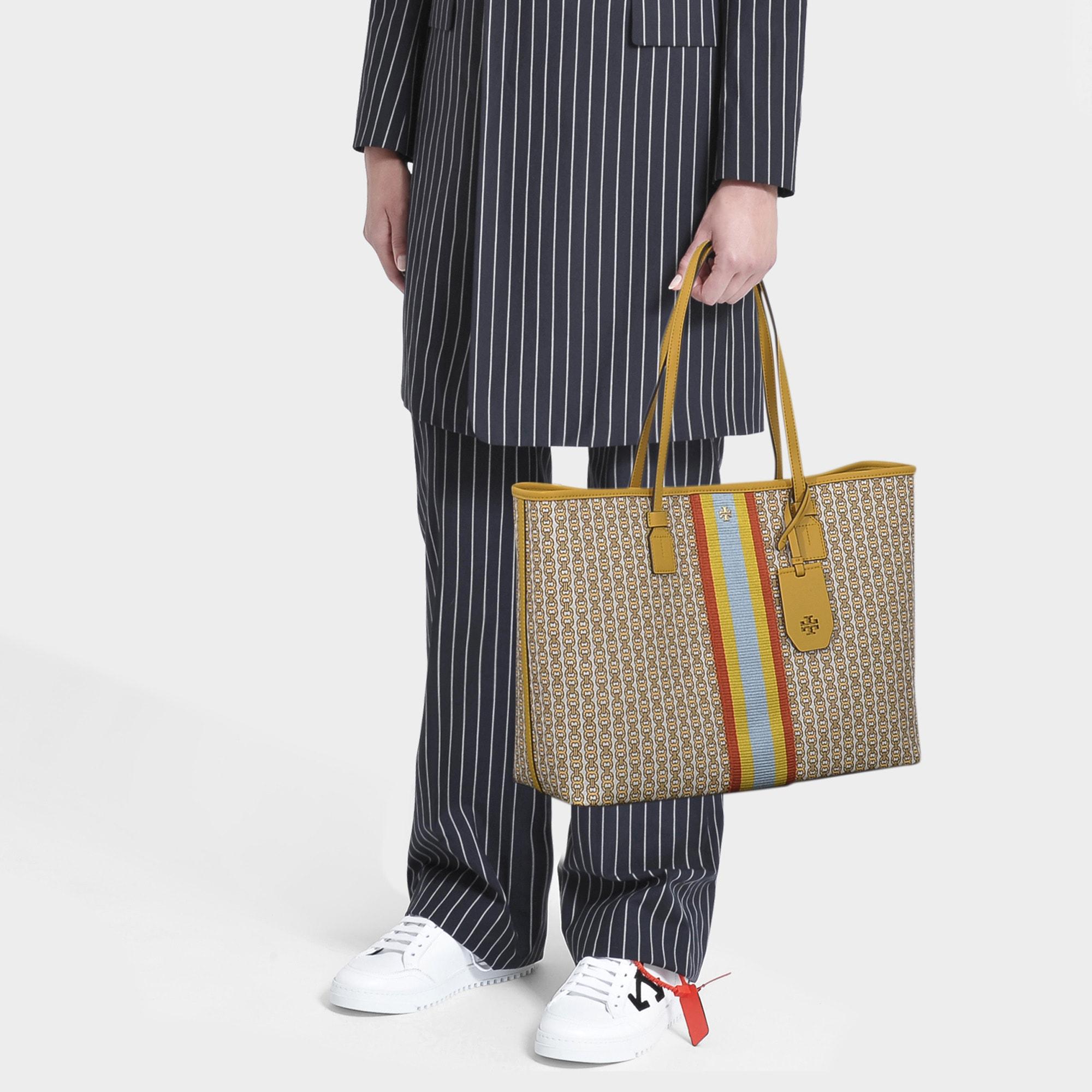Tory Burch Gemini Link Tote Bag Outfit – JacquardFlower