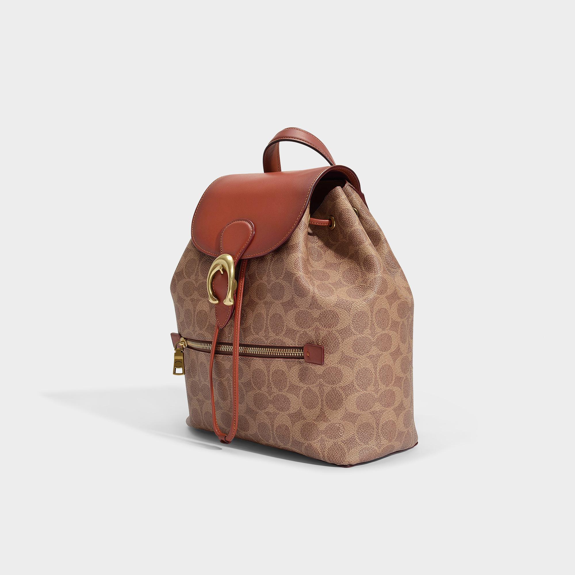 coated canvas signature blocking evie backpack