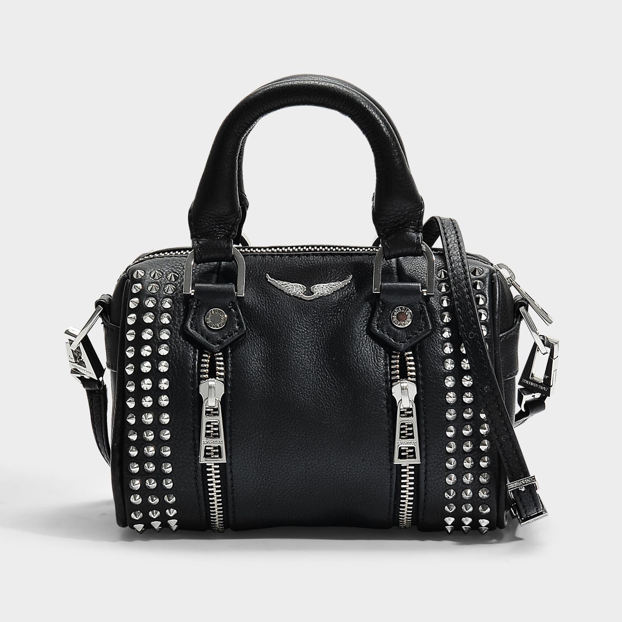 Zadig & Voltaire Sunny Spike Nano Bag In Black Cow Leather - Lyst