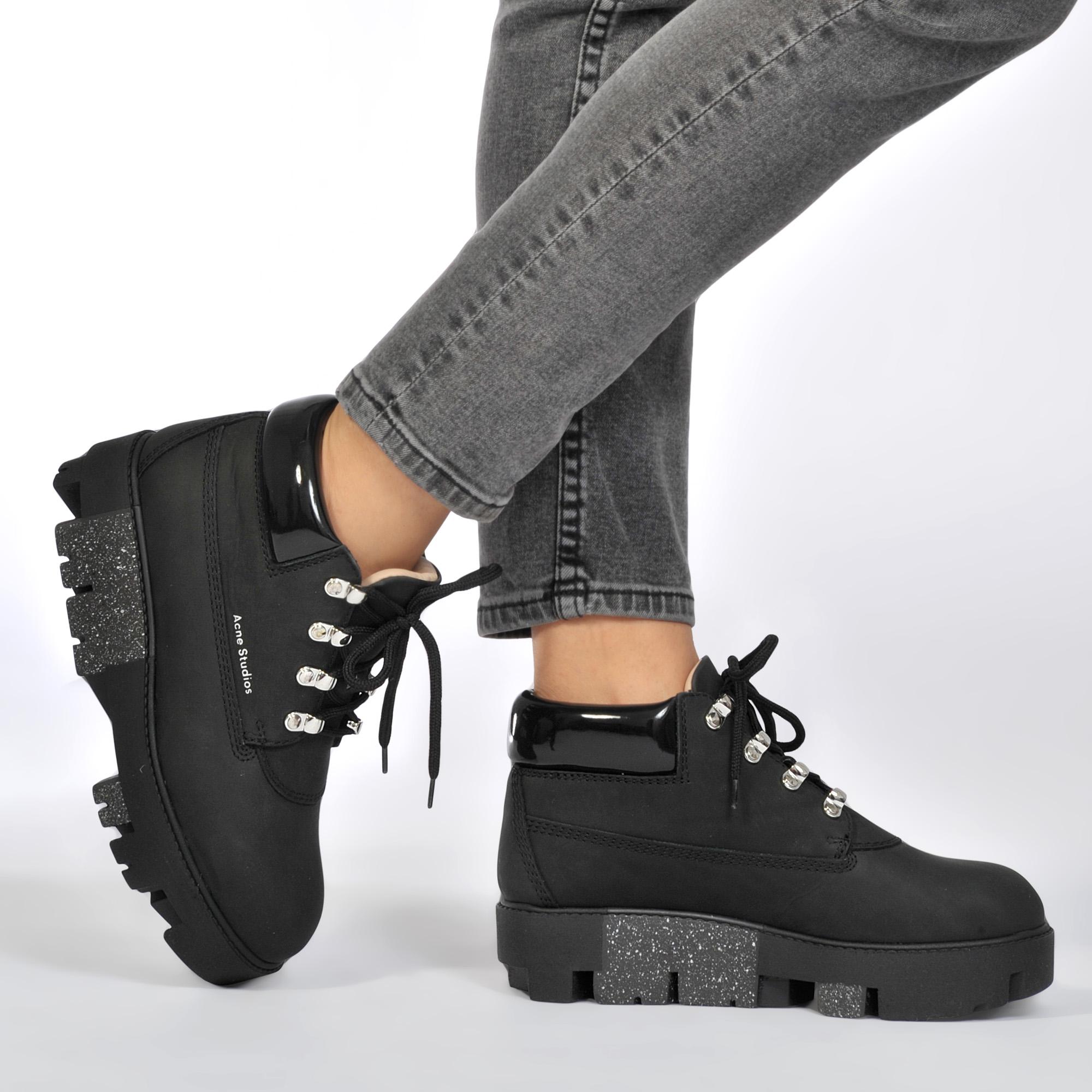 Acne Studios Leather Tinnie Hiking Boots in Black - Lyst