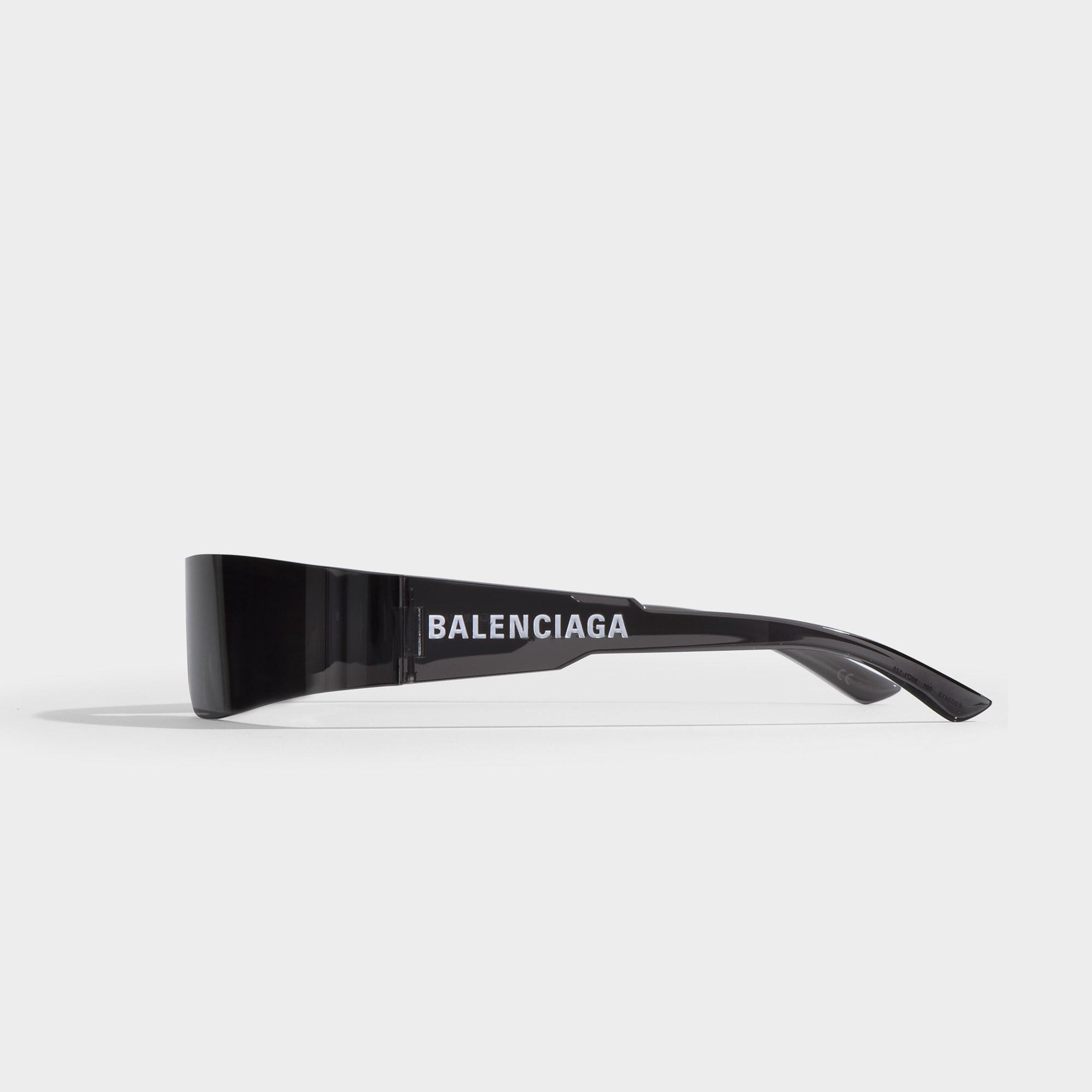 Balenciaga Mono Rectangle Sunglasses In Black Injection With Black Lenses Lyst