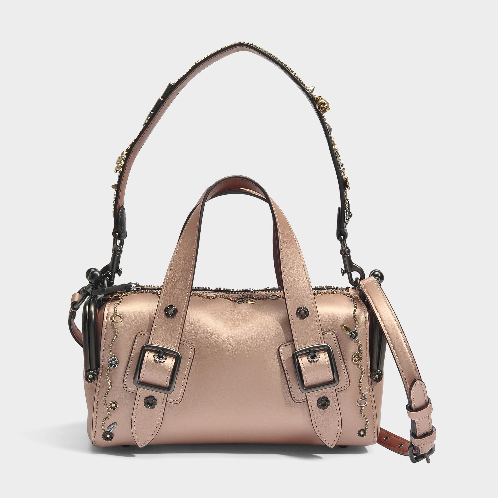 COACH Mailbox Bag 24 In Rose Gold Grained Leather - Lyst