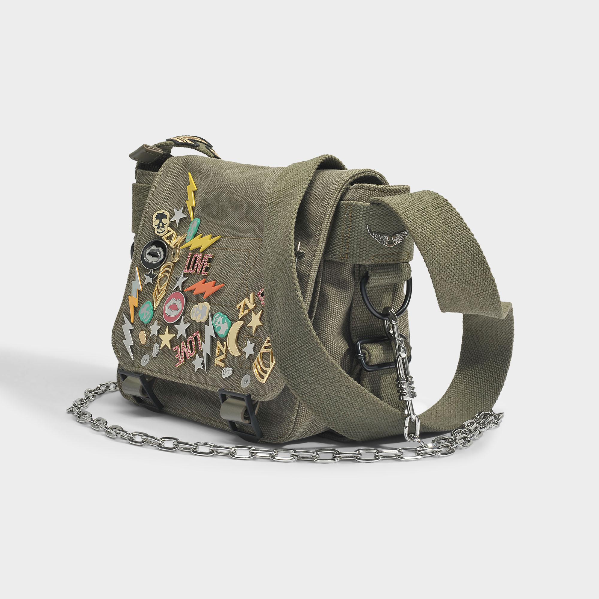 Zadig & Voltaire Readymade Xs Shoulder Bag In Kaki Canvas in Green Lyst