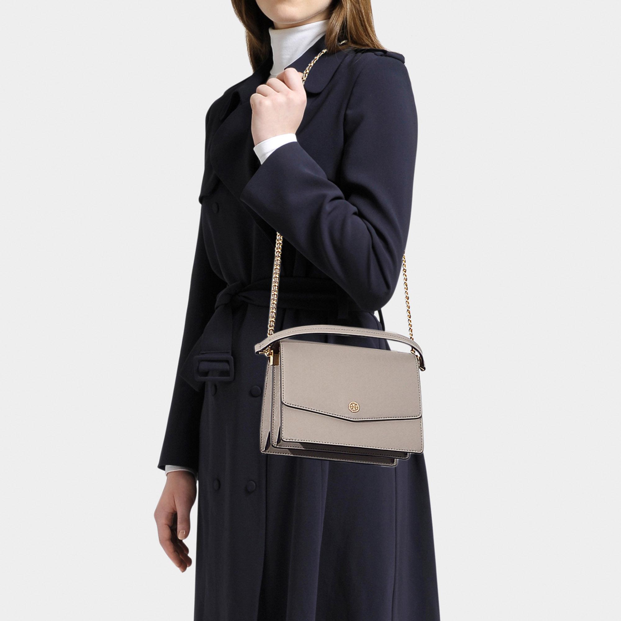 Tory Burch Convertible Bag Robinson Grey Heron munimoro.gob.pe